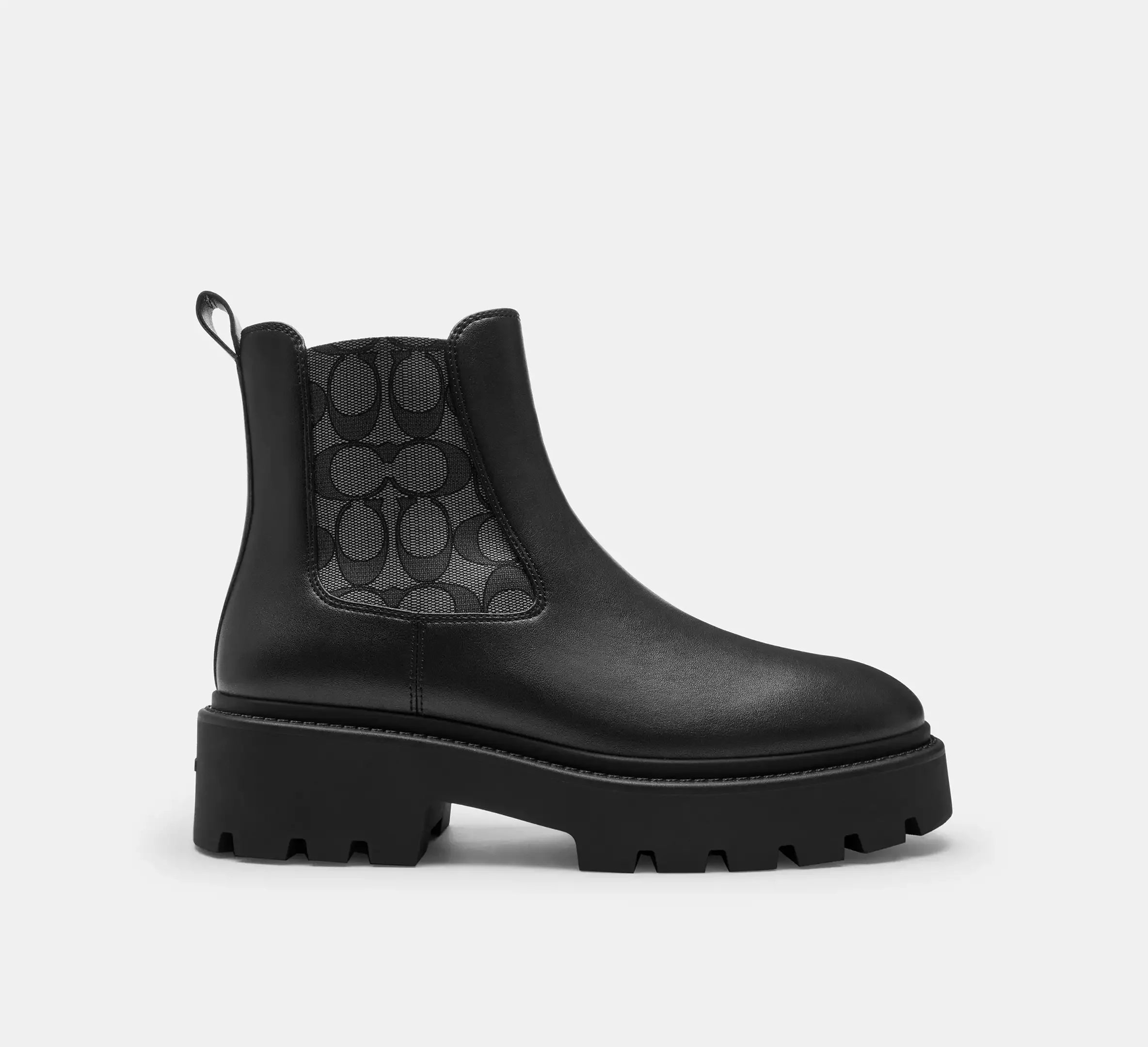 Coach Lucy Chelsea Boot With Signature Polyester - Black - My Suti