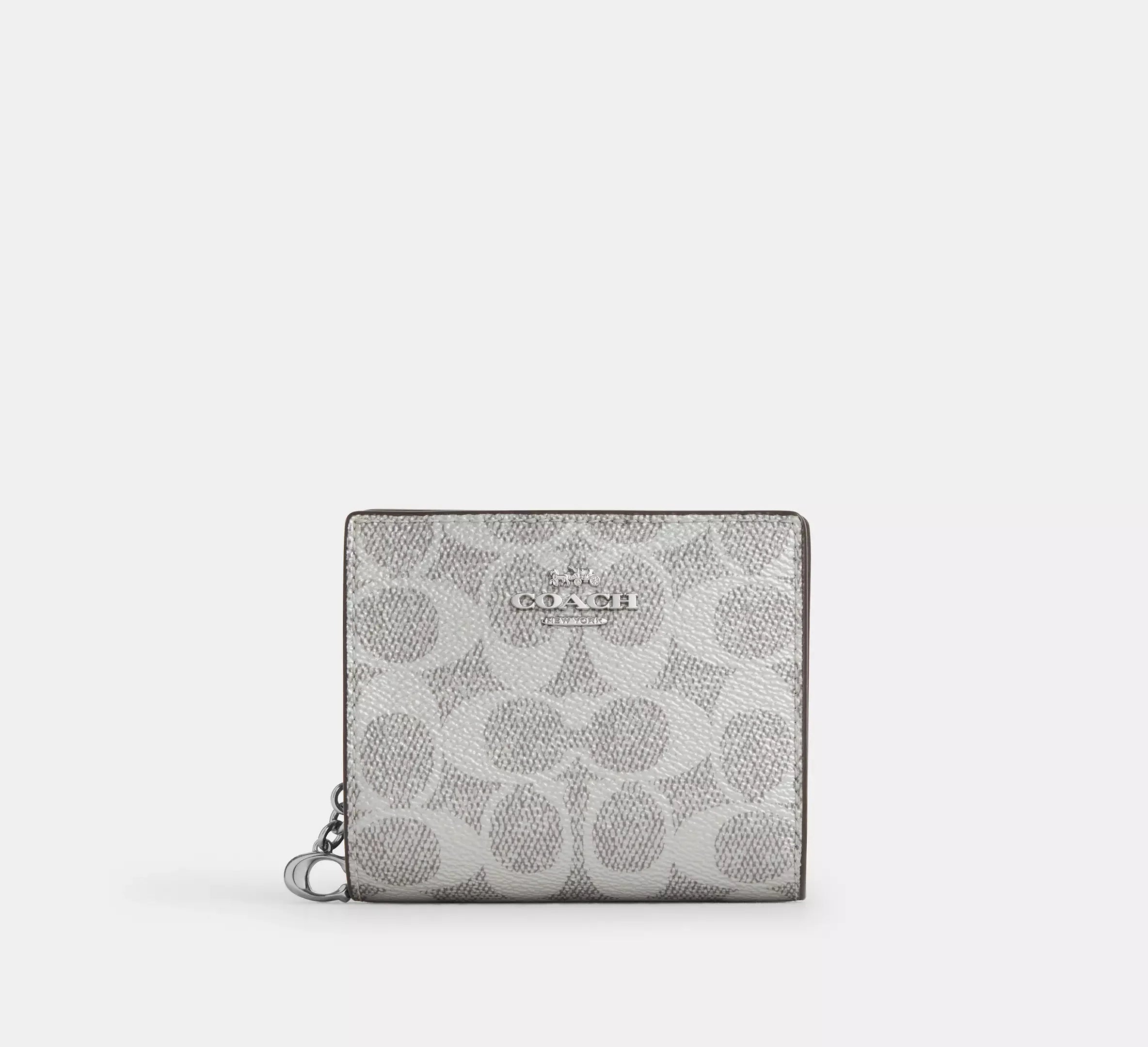 Coach Snap Wallet In Signature - Silver - My Suti