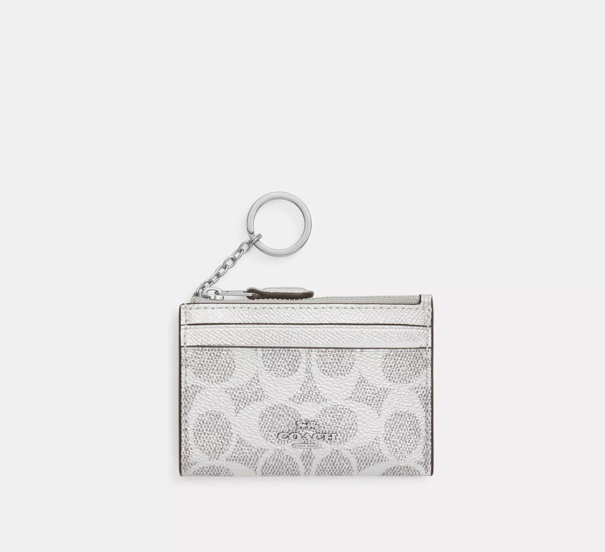Coach Mini Skinny Id Case In Signature - Silver - My Suti