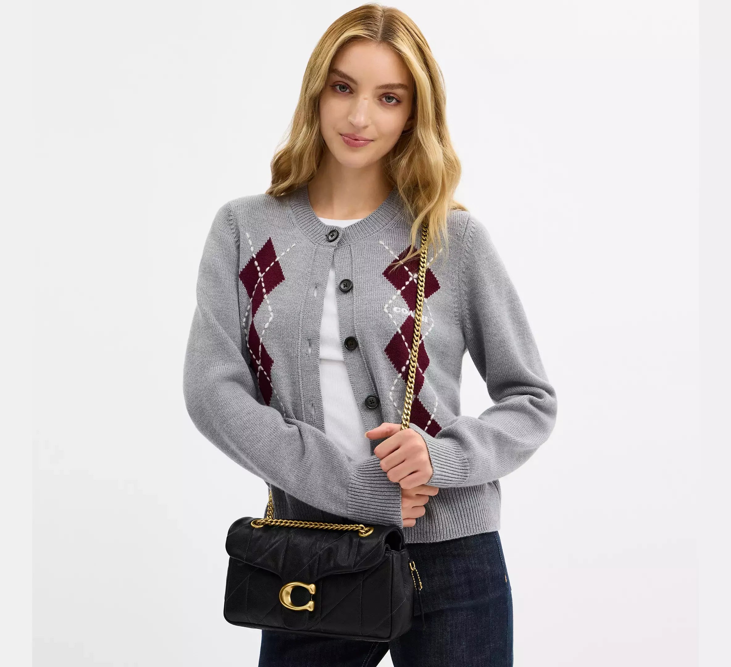 Coach Tabby Shoulder Bag 26 With Quilting - Brass/Black - My Suti