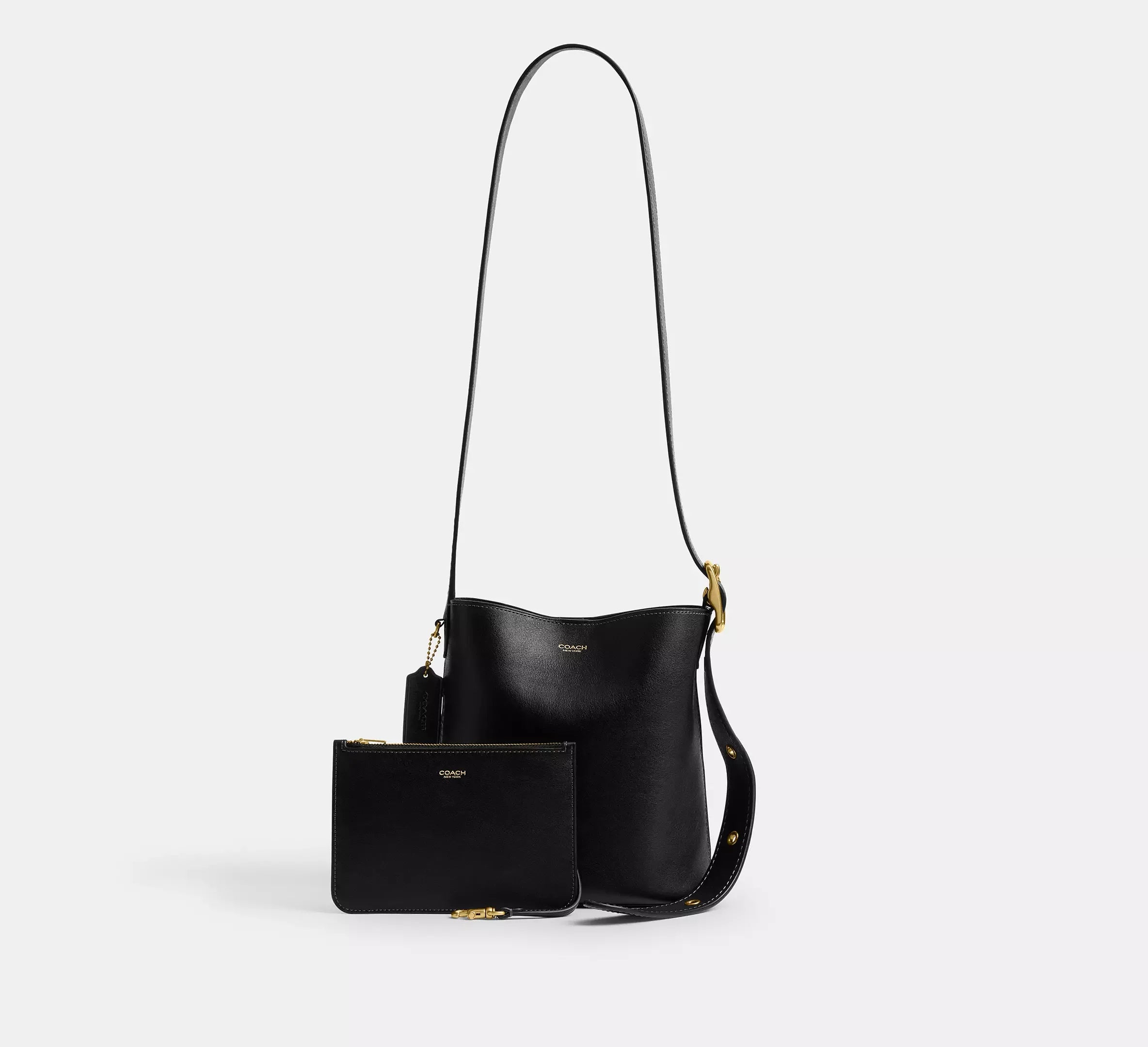 Coach Bleecker Bucket Bag 21 - Brass/Black - My Suti