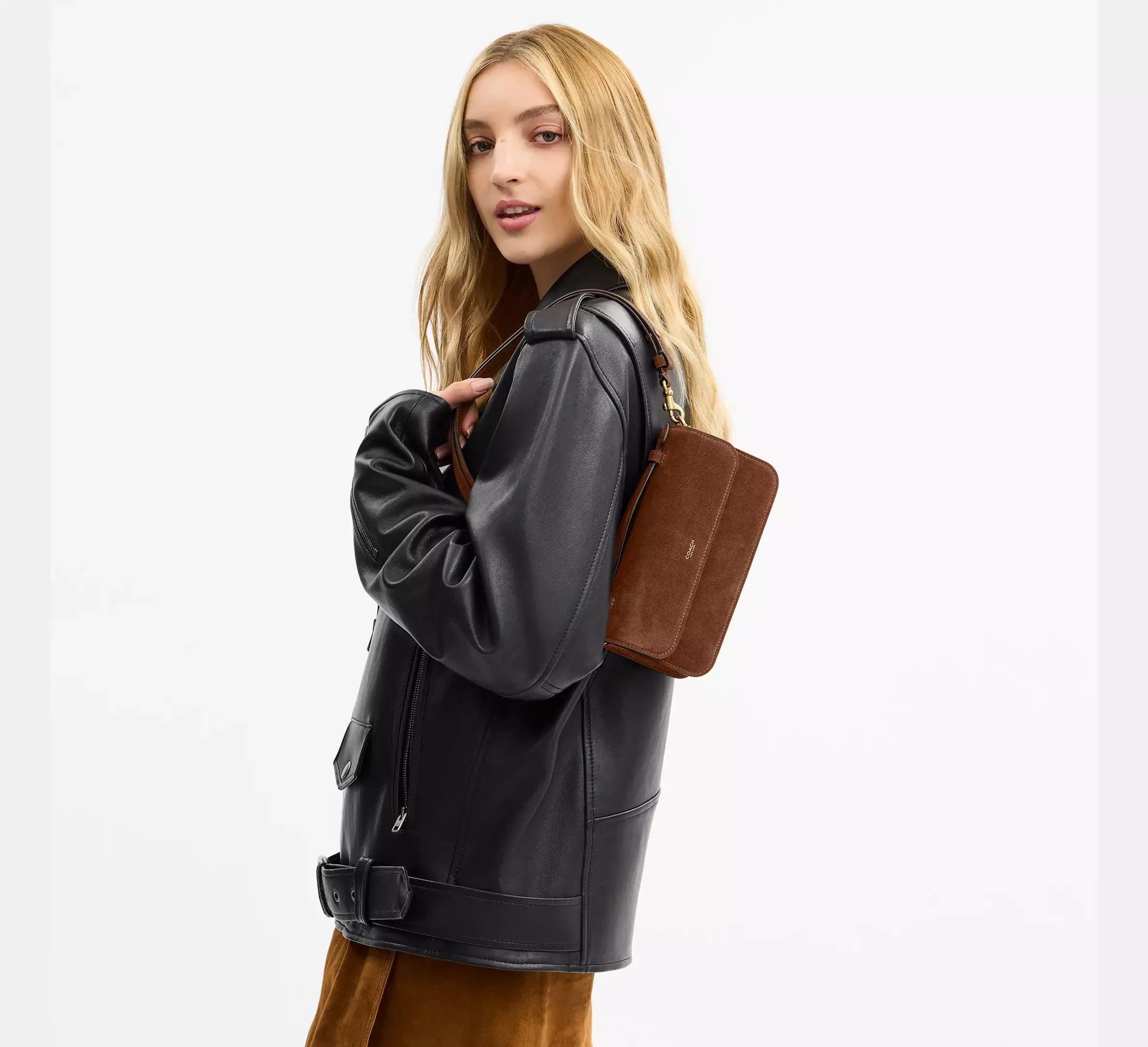 Coach Elora Top Handle Crossbody Bag SEZON - Brass/Warm Brown - My Suti