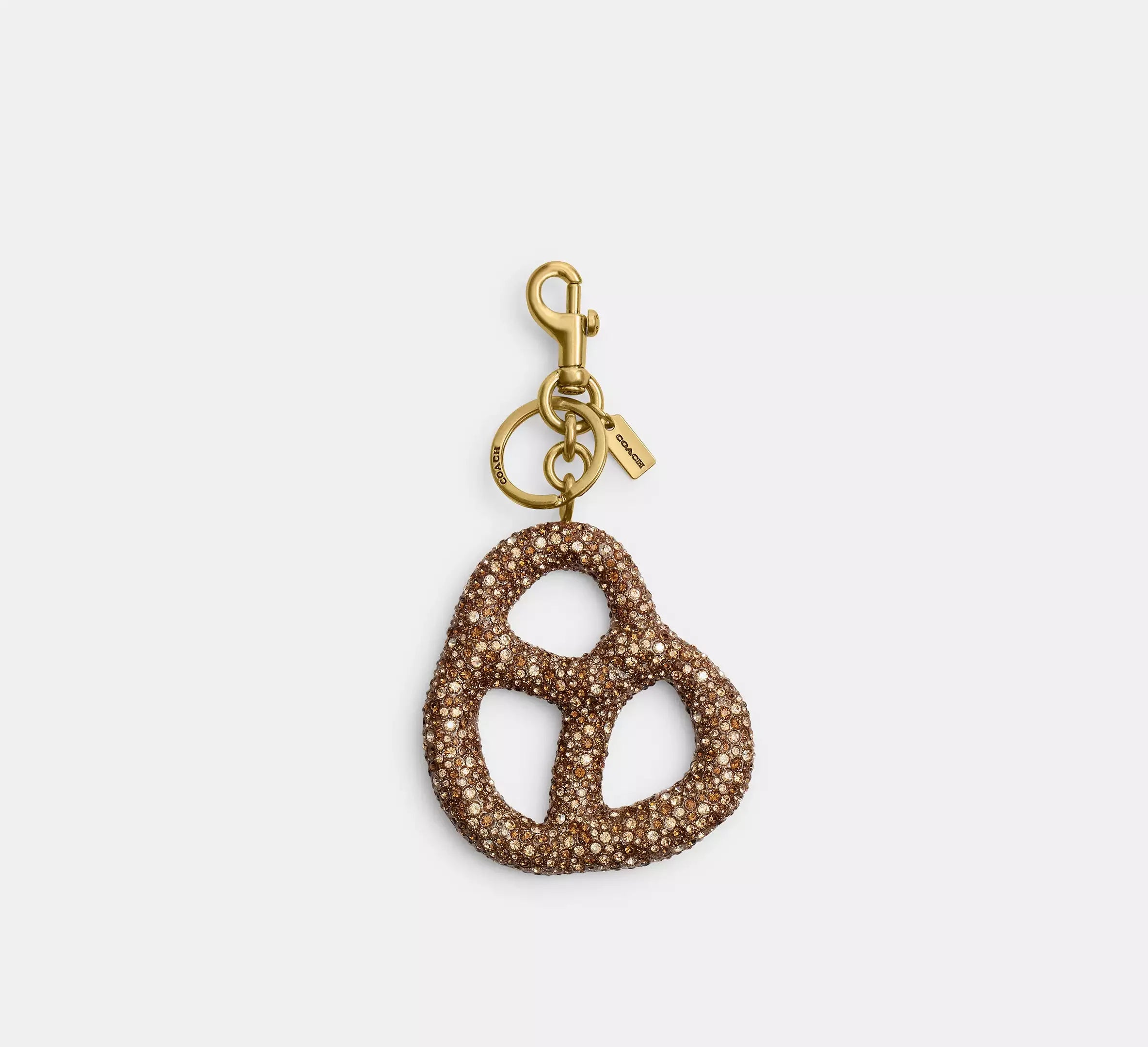 Coach Crystal Pretzel Bag Charm - Brass/Brown - My Suti