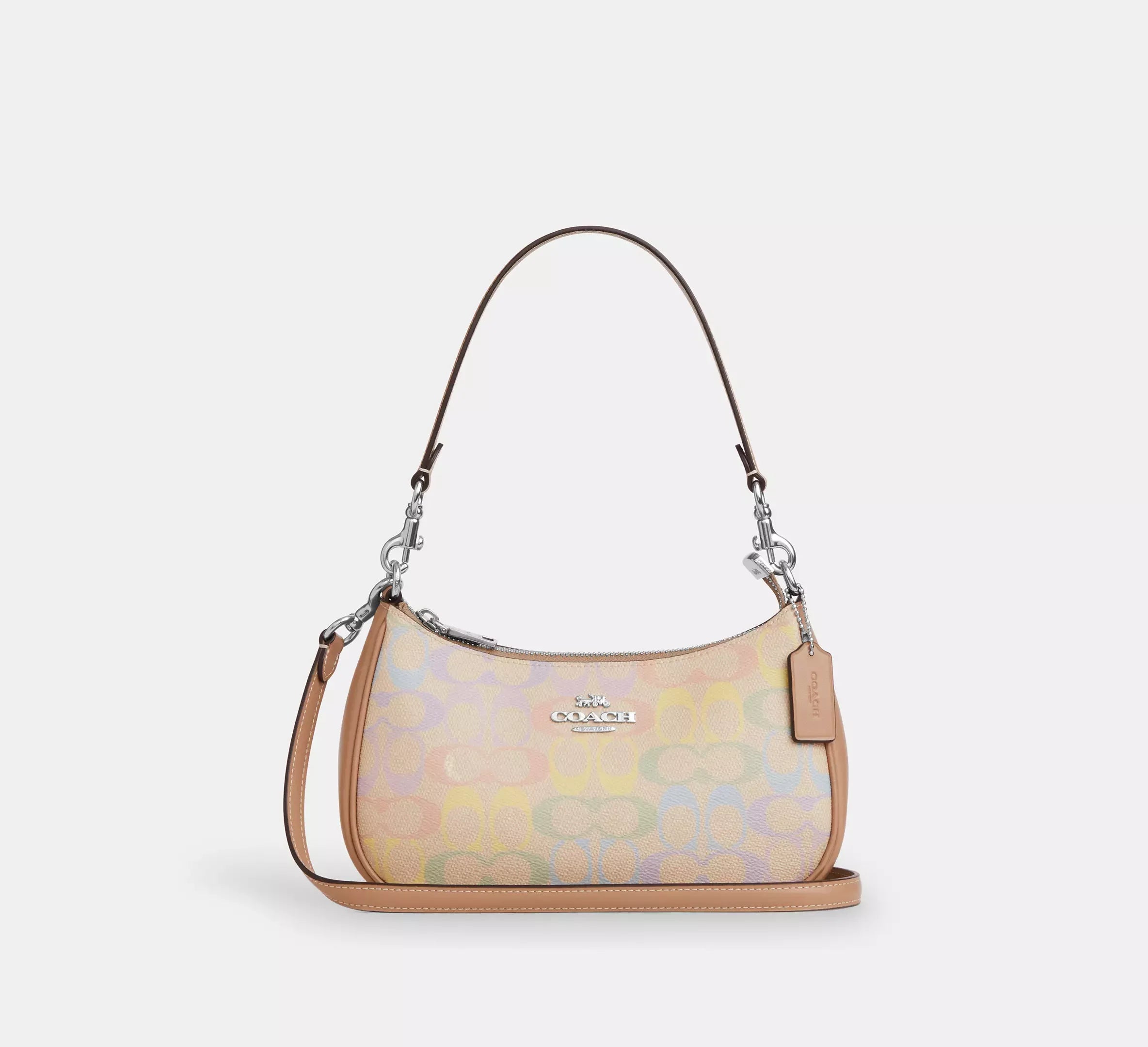 Coach Teri Shoulder Bag In Rainbow Signature - Silver - My Suti