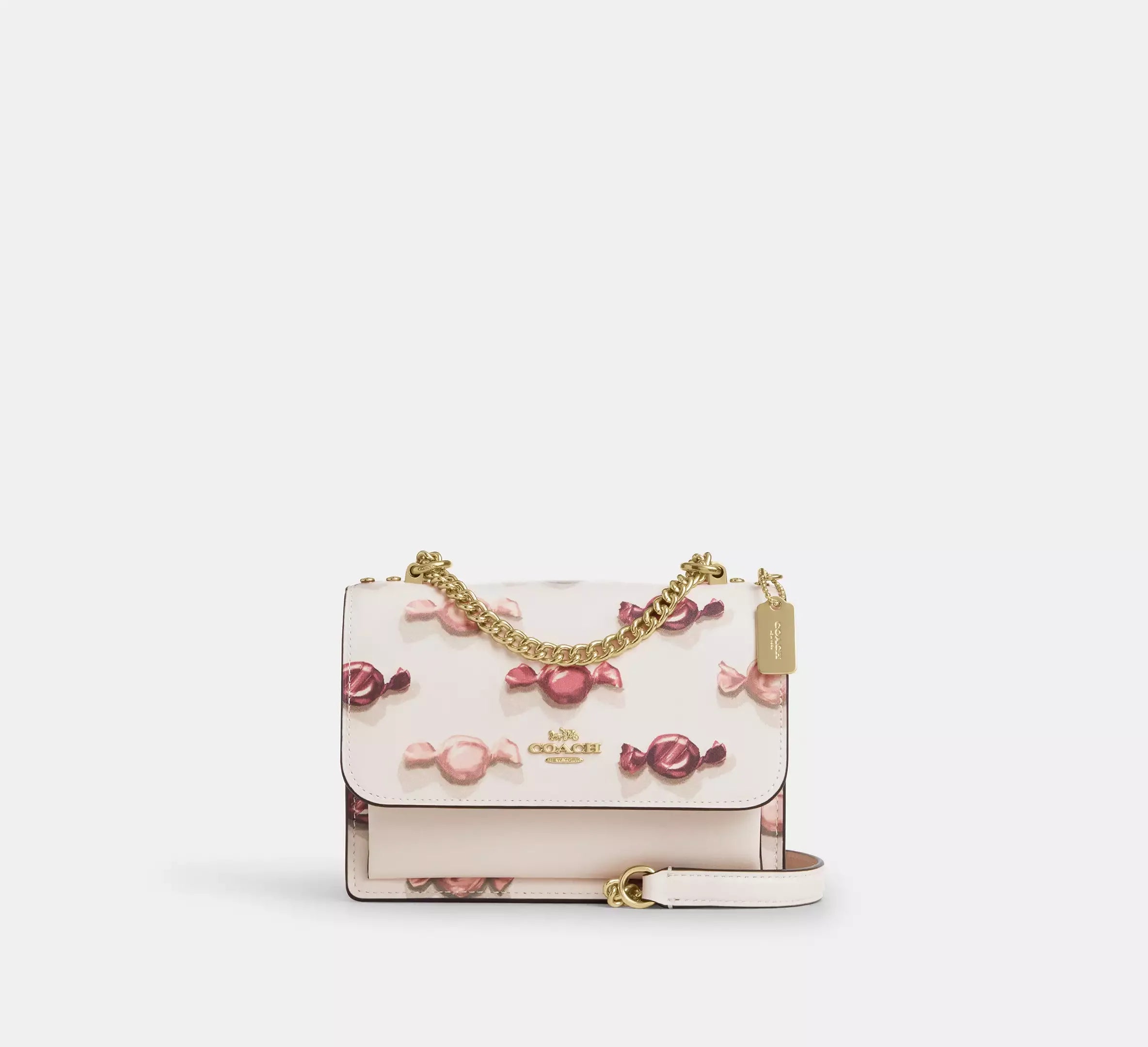 Coach Mini Klare Crossbody Bag With Candy Print - Gold/Chalk/Chalk - My Suti