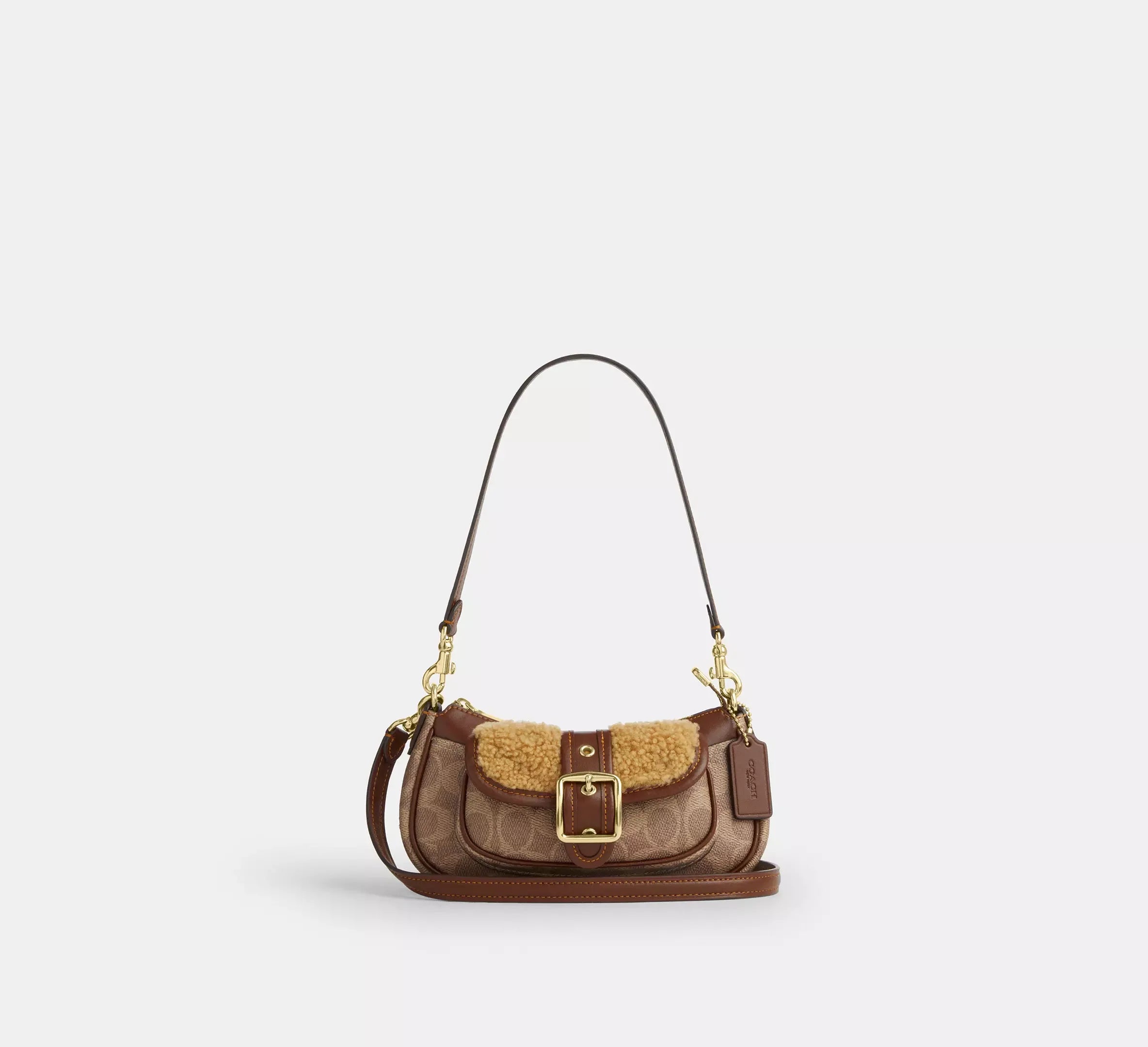 Coach Ashton Mini Shoulder Bag In Signature - Gold/Tan/Vintage Brown - My Suti