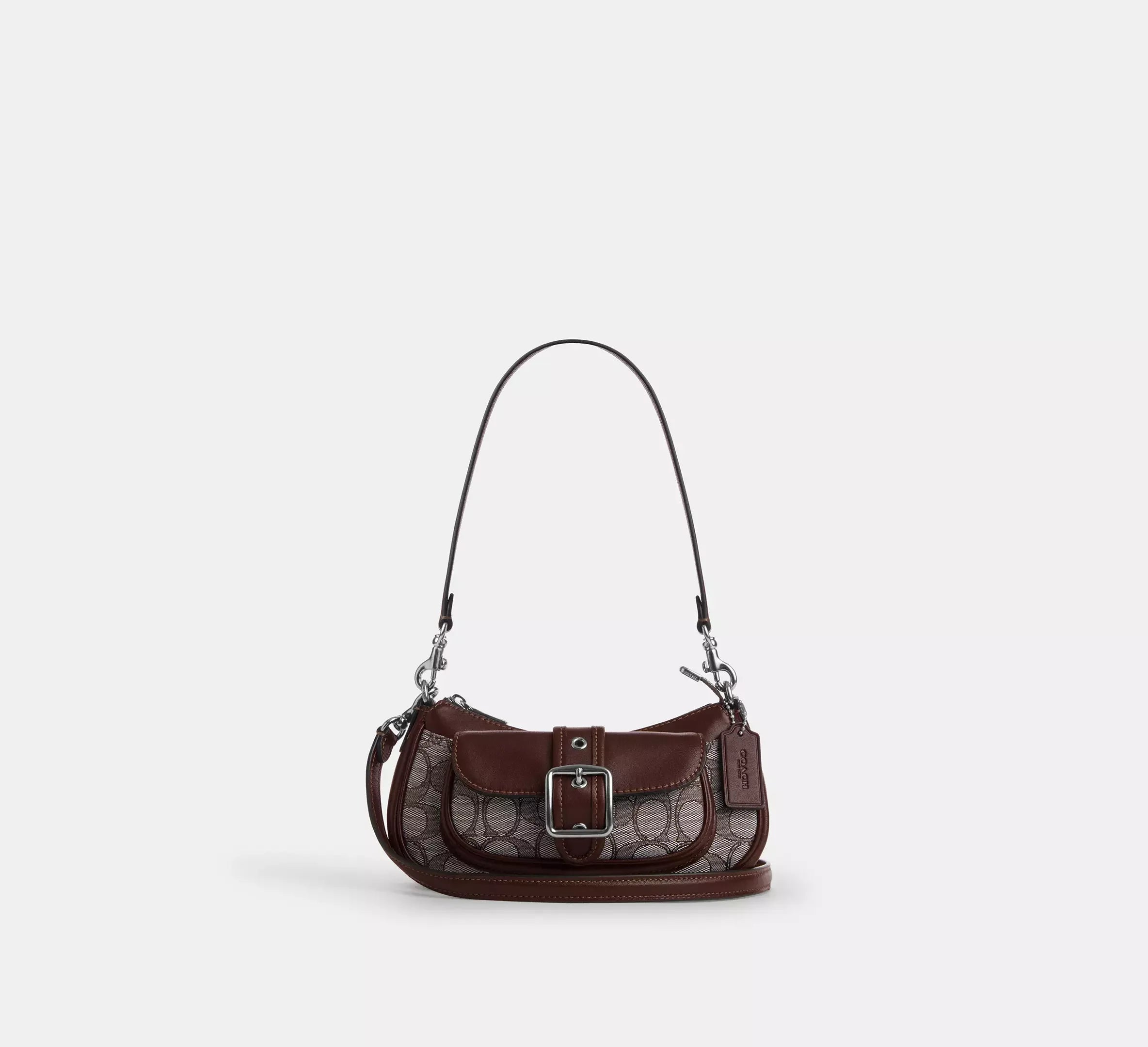 Coach Ashton Mini Shoulder Bag In Signature Jacquard - Silver - My Suti