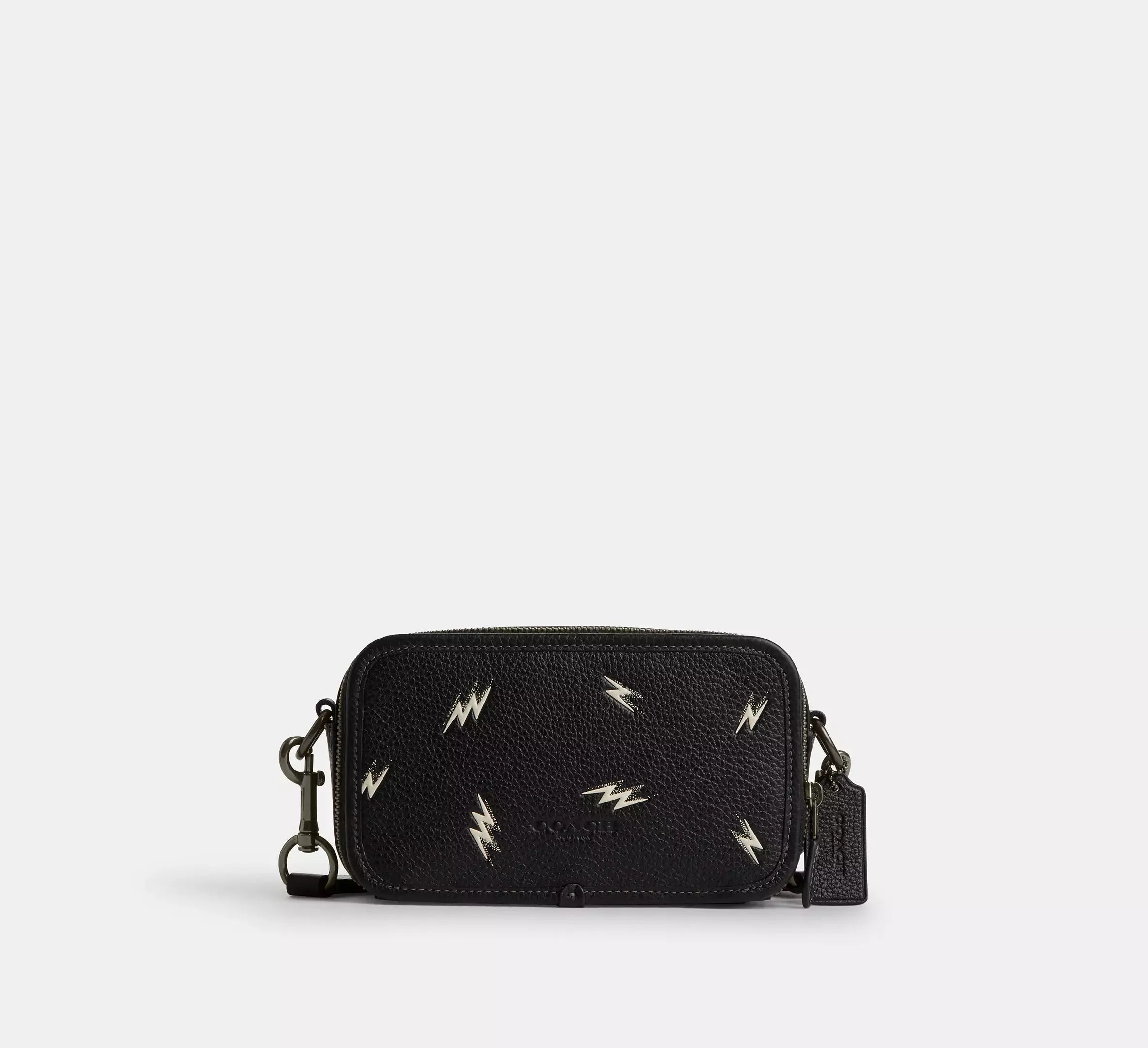 Coach Wyatt Crossbody Bag With Lightning Bolt Print - Gunmetal/Black Multi - My Suti Coach Wyatt Crossbody Bag With Lightning Bolt Print - Gunmetal/Black Multi - My Suti