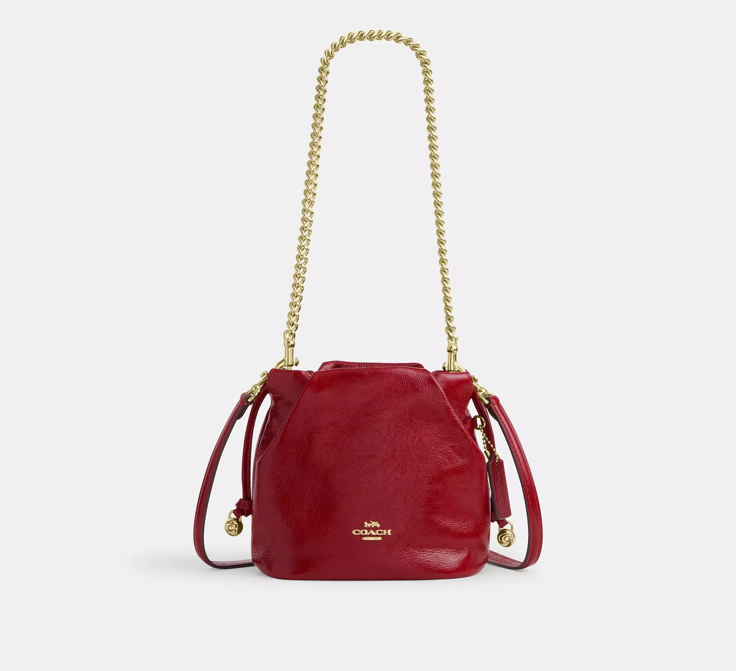 Coach Faye Mini Drawstring Bag - Gold/Dark Cardinal - My Suti
