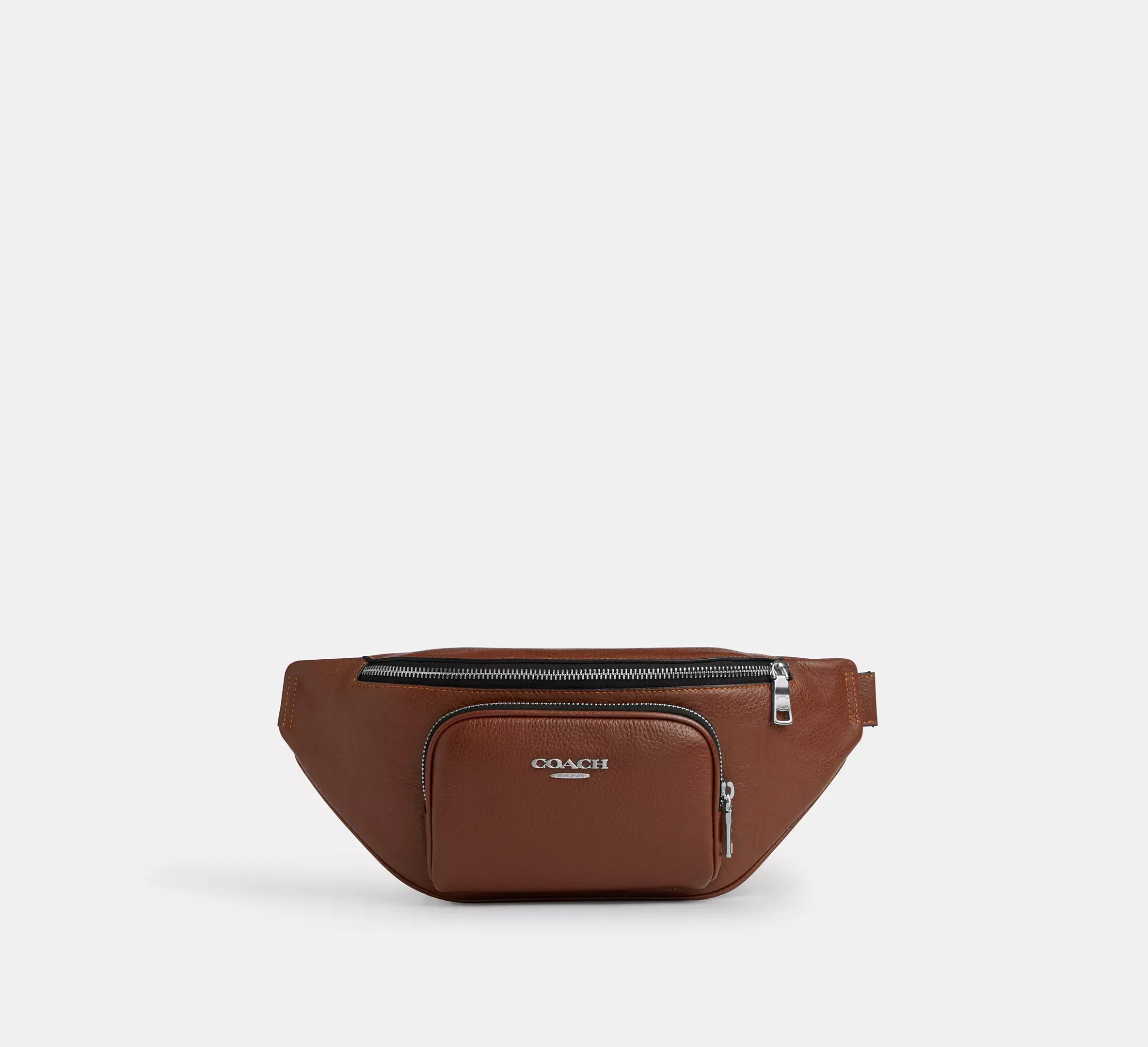 Coach Small Belt Bag In Signature Leather - Silver - My Suti