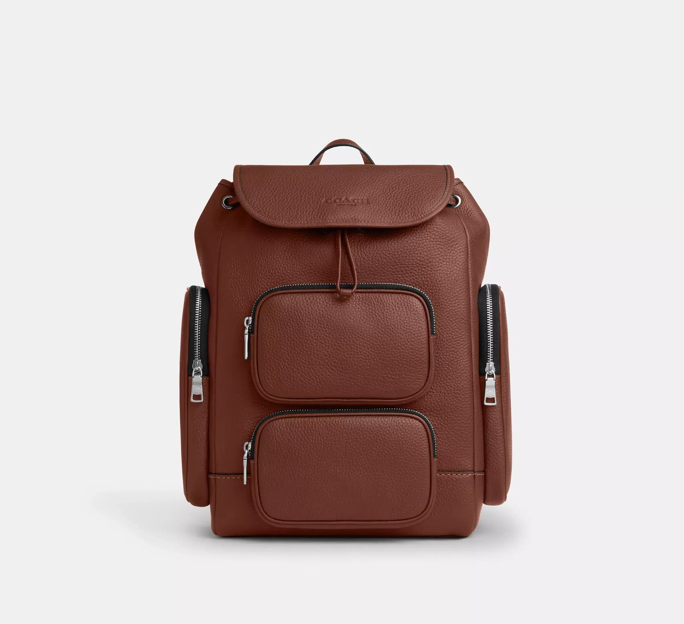 Coach Finn Backpack - Silver/Vintage Brown - My Suti