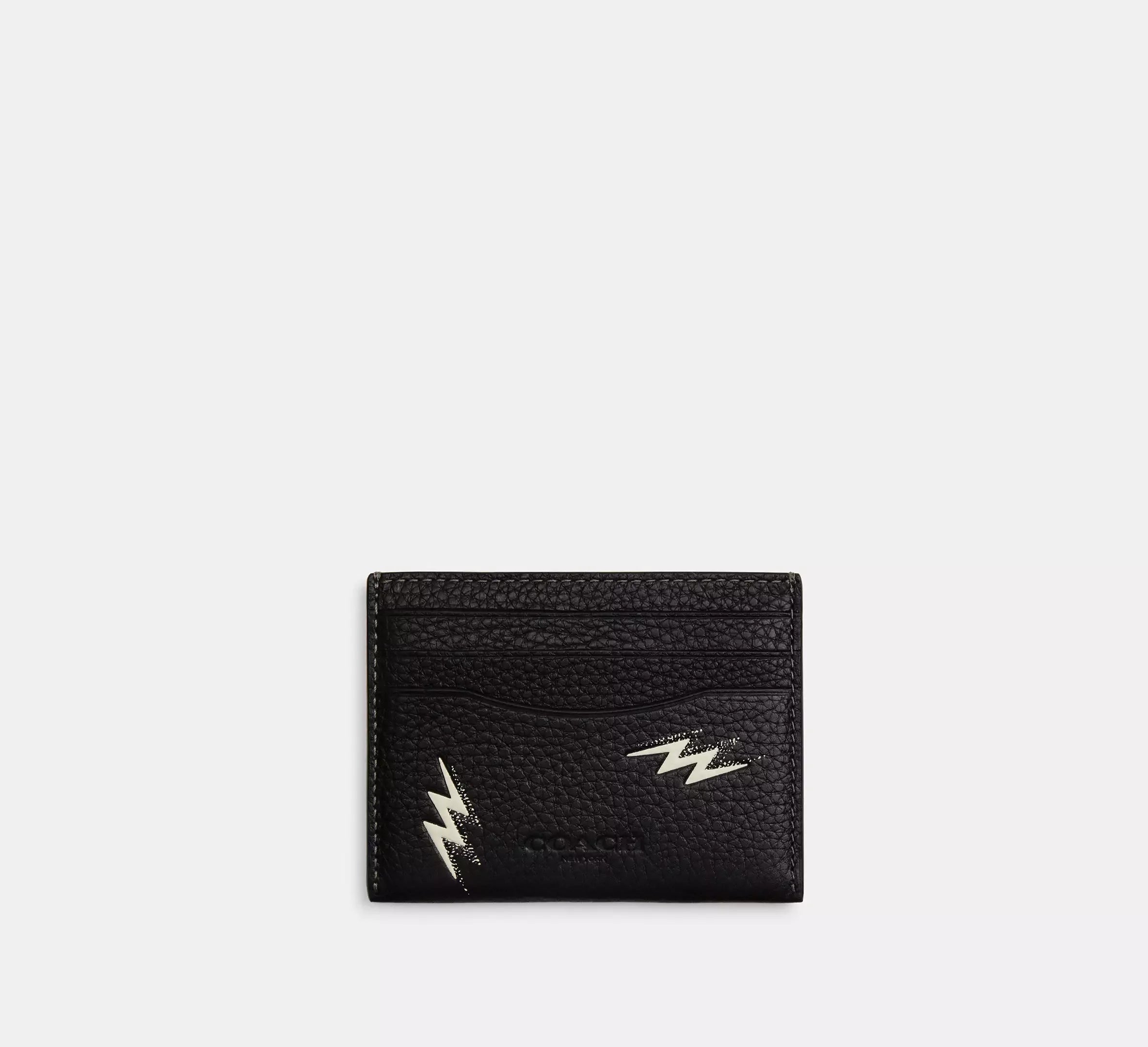 Coach Slim Id Card Case With Lightning Bolt Print - Black - My Suti