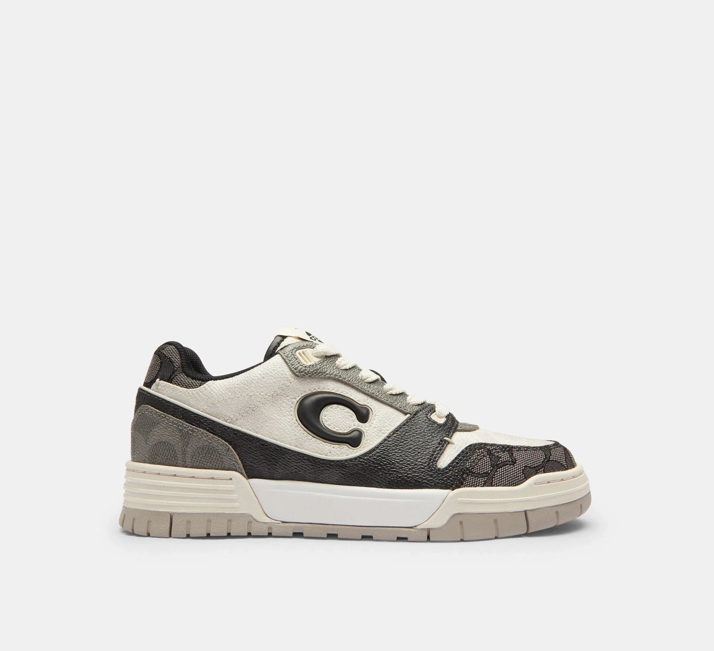 Coach Women's Soho Sneaker In Mixed Signature - Black/Chalk - My Suti