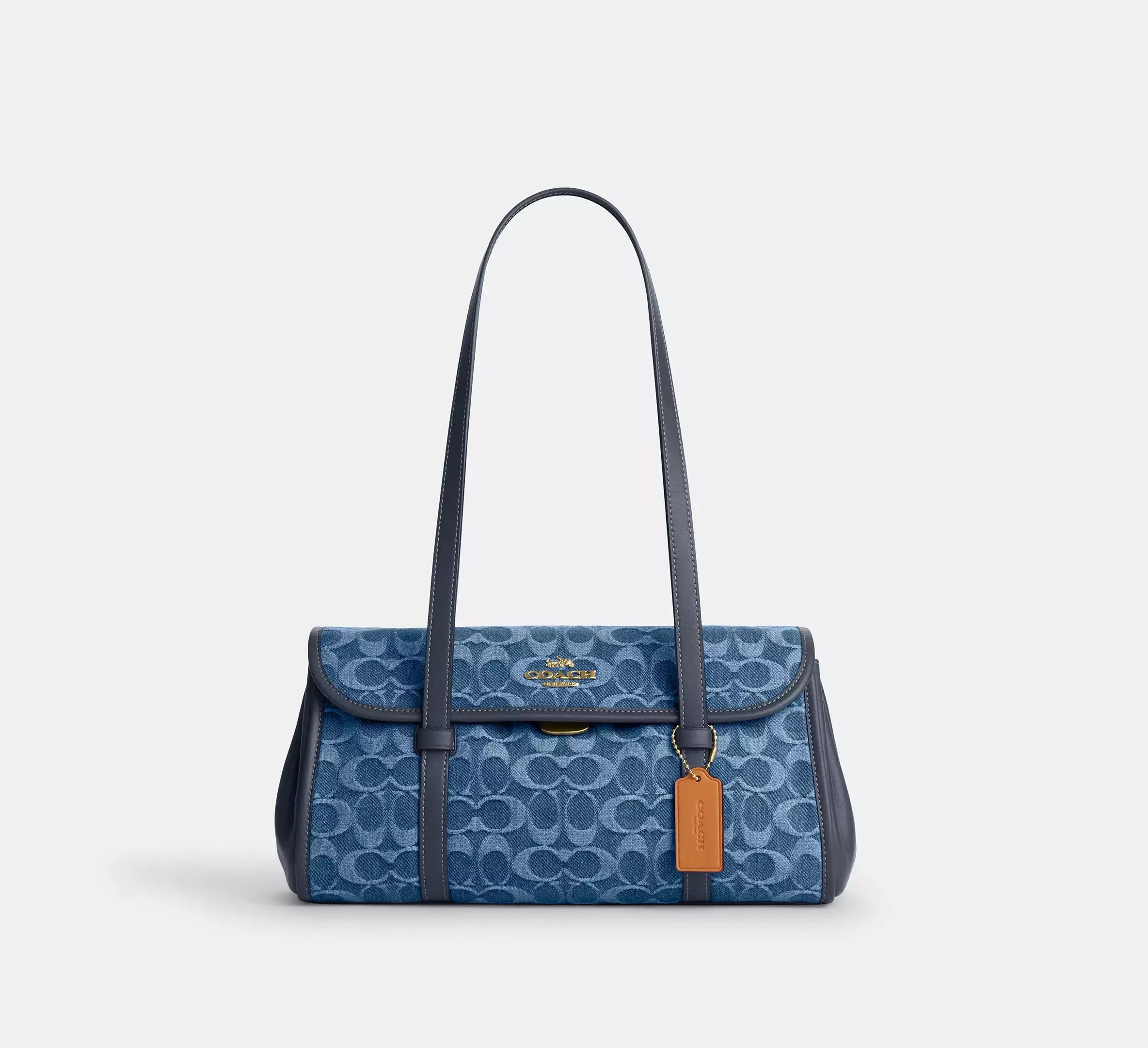 Coach Bridget Flap Shoulder Bag In Signature Denim - Gold/Indigo - My Suti