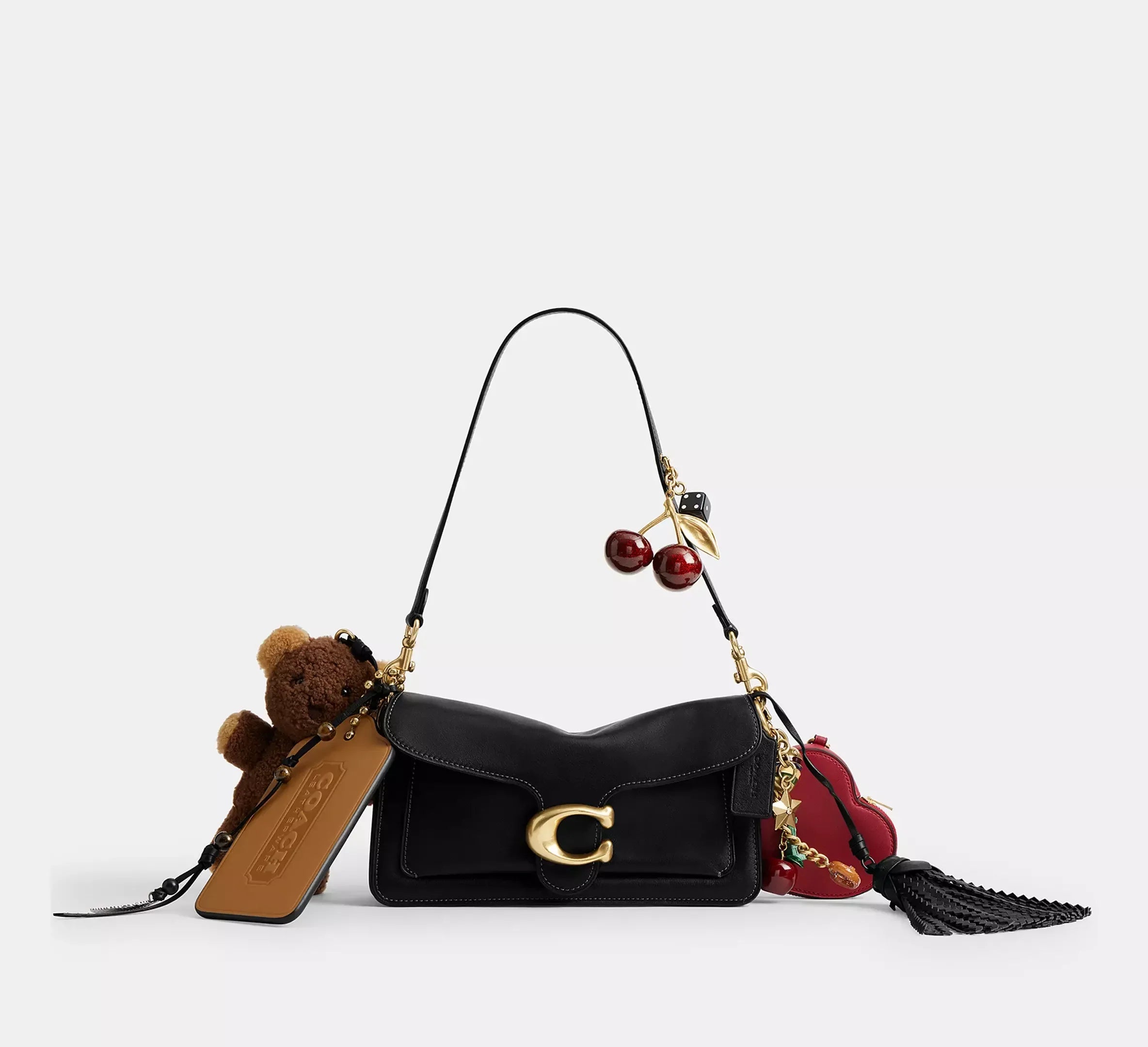 Coach Tabby Shoulder Bag 26 With Charms - Novelty Leather/Brass/Black Multi - My Suti
