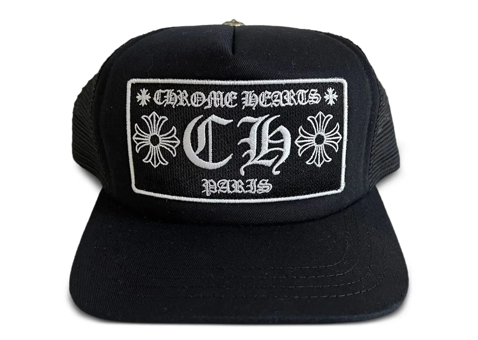 Chrome Hearts CH Paris Trucker Hat Black - My Suti