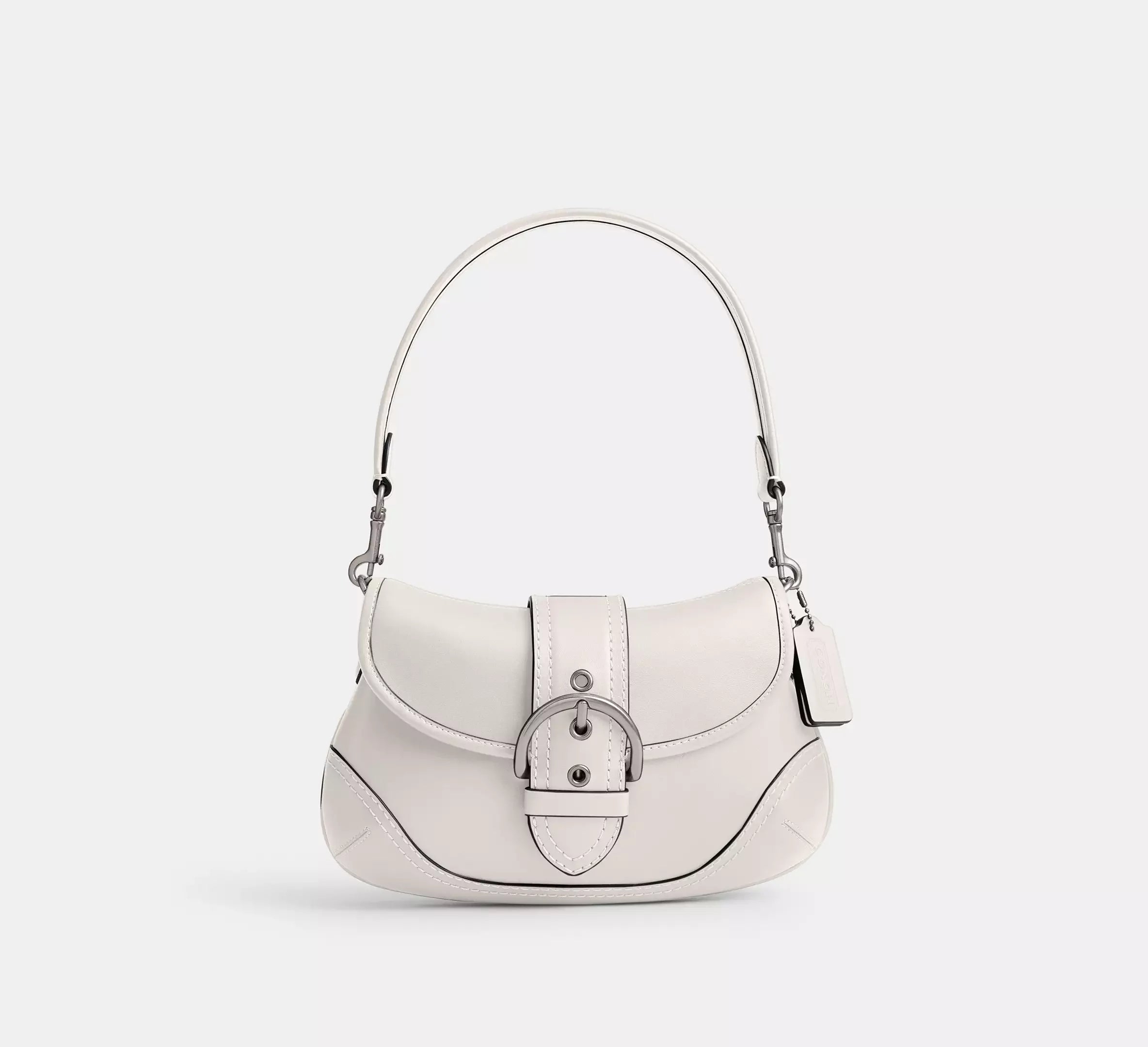 Coach Soho Flap Bag In Regenerative Leather SEZON - Silver/Chalk - My Suti