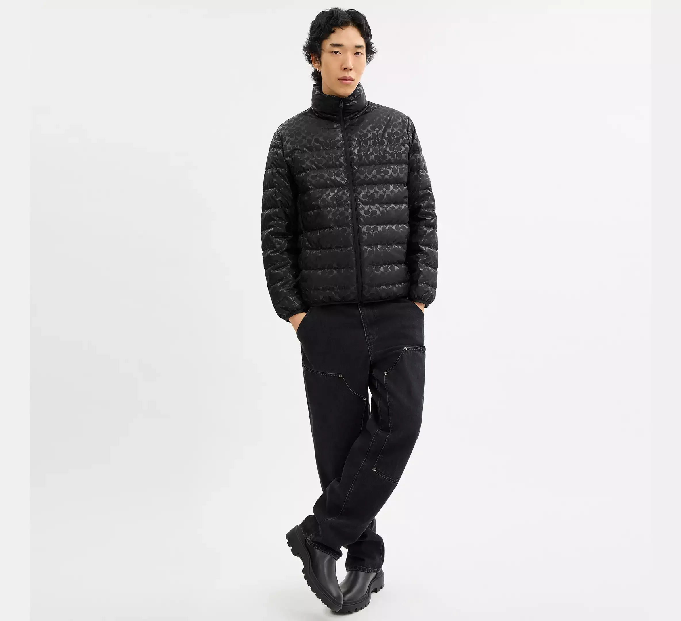 Coach Lightweight Down Jacket In Recycled - Black - My Suti