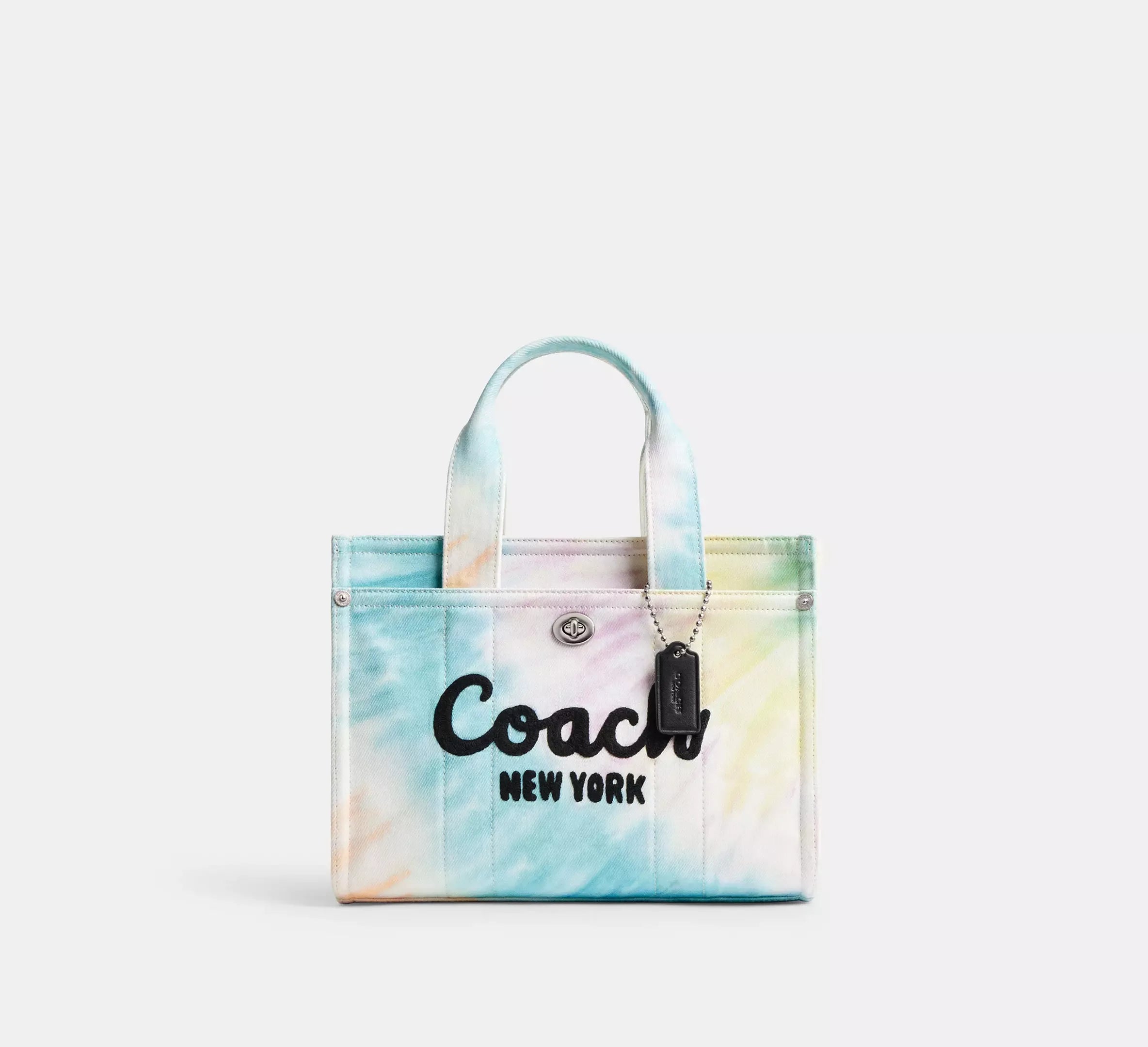 Coach Cargo Tote Bag 26 With Rainbow Tie-Dye Print - Silver/Multi - My Suti