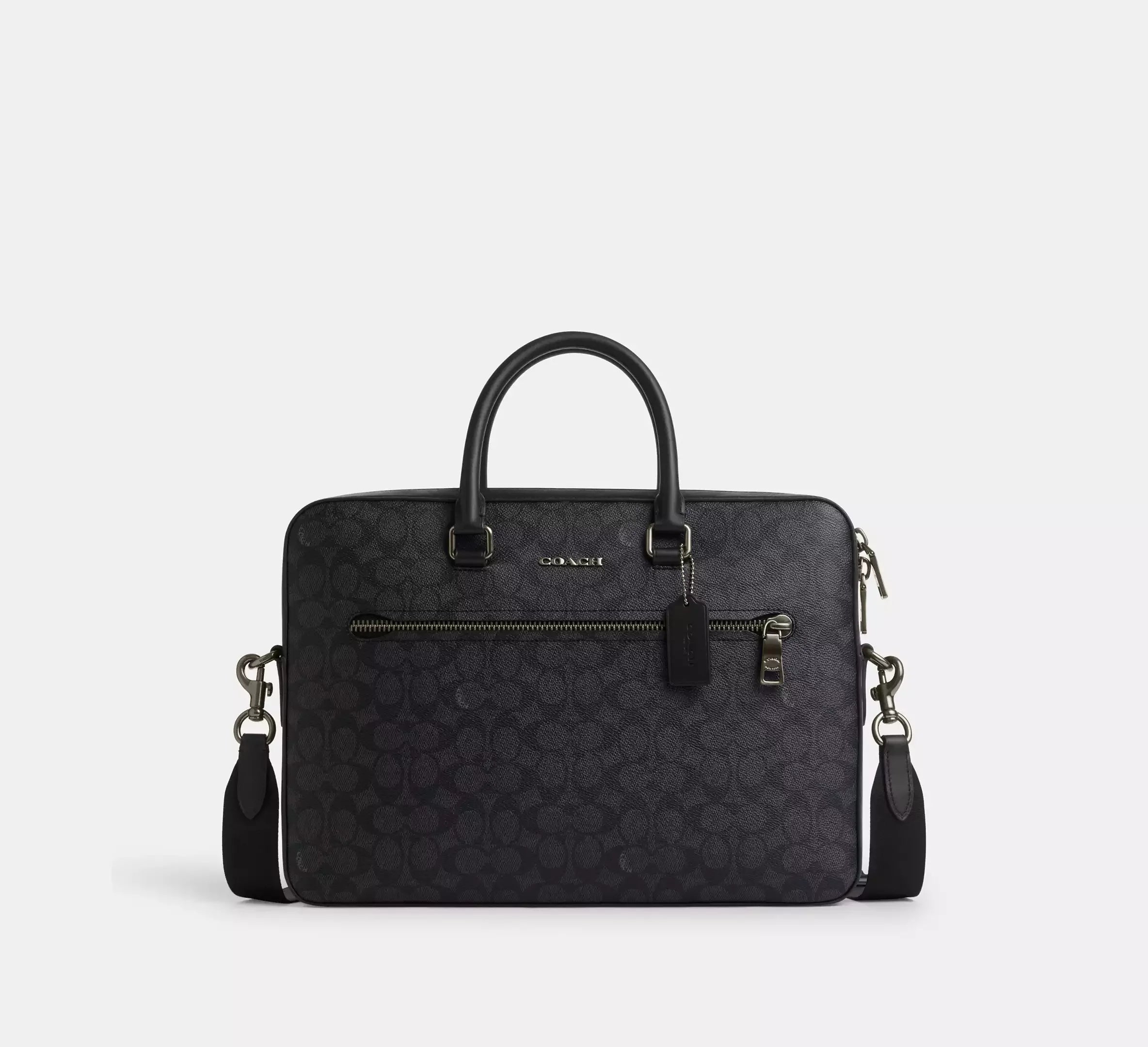 Coach Ethan Slim Brief In Signature - Gunmetal/Charcoal/Black - My Suti