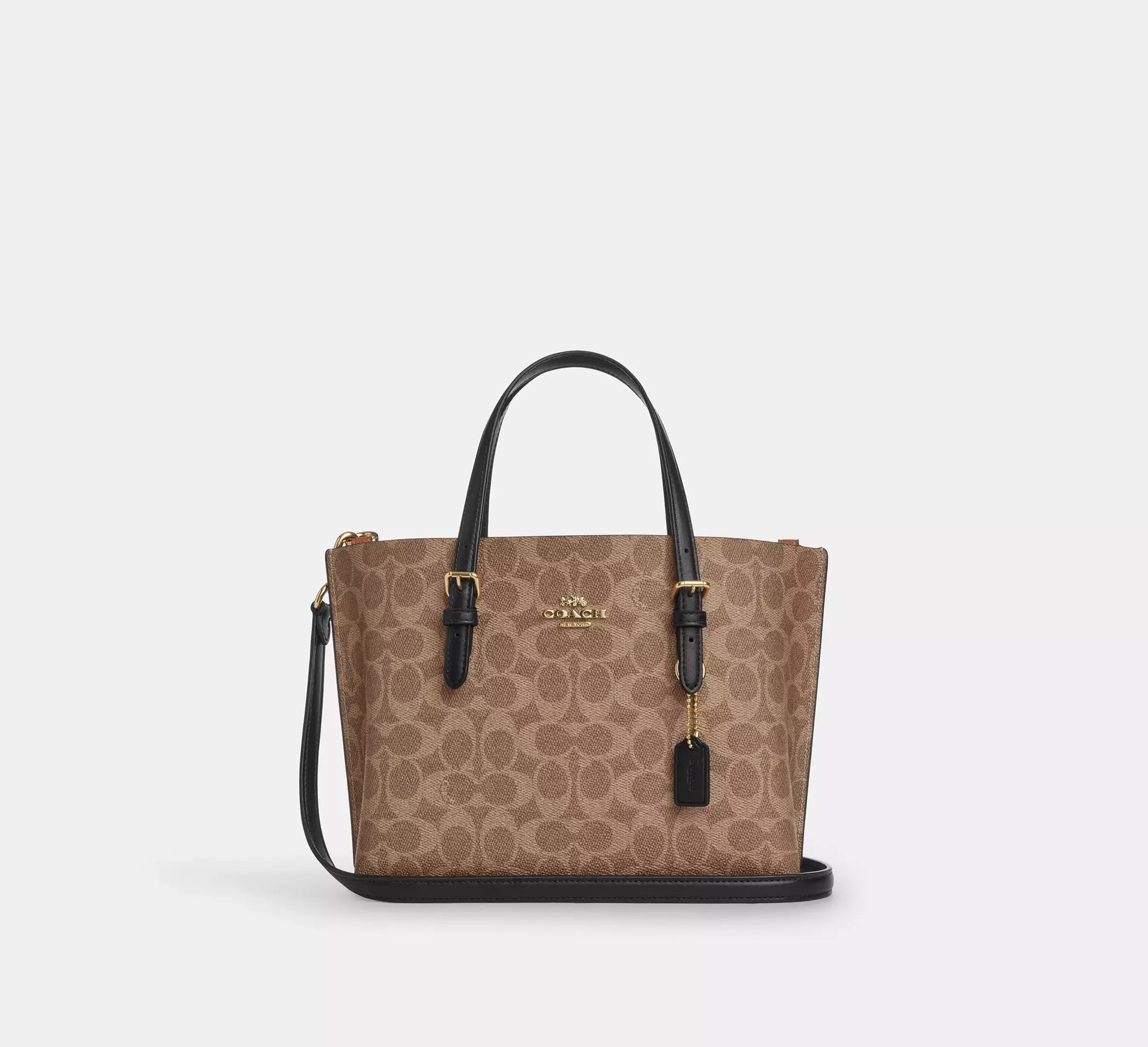 Coach Mollie Tote Bag 25 In Signature - Gold/Tan/Black - My Suti