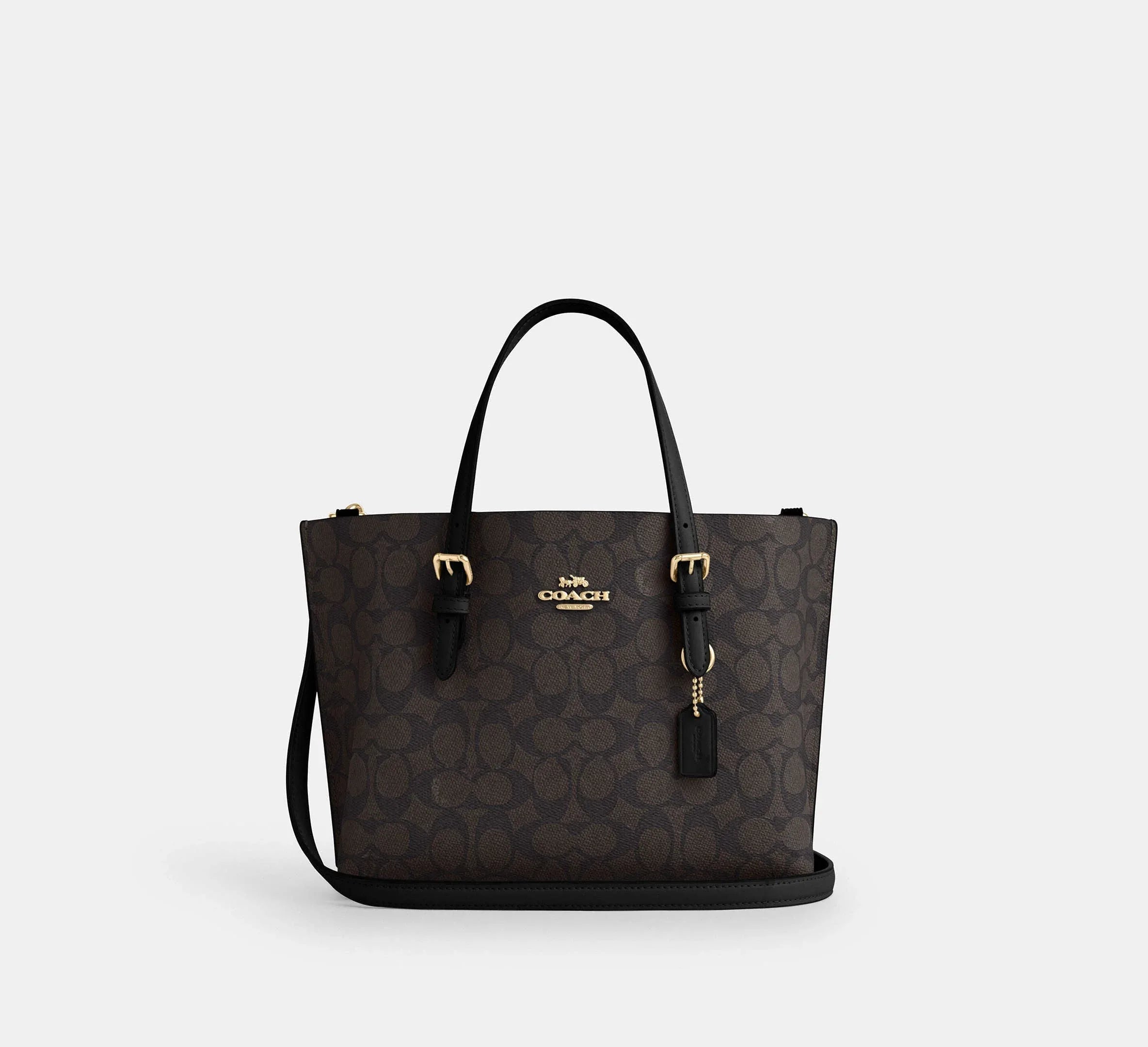Coach Mollie Tote Bag 25 In Signature - Gold/Walnut/Black - My Suti