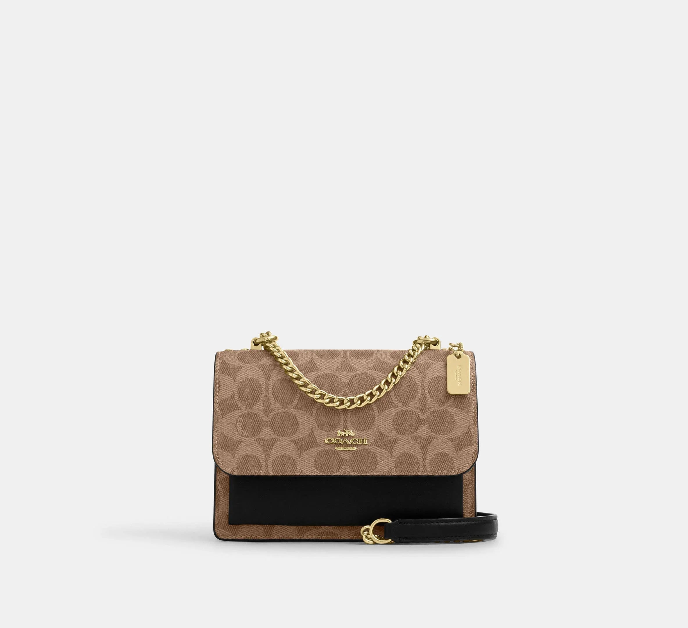 Coach Mini Klare Crossbody Bag In Signature Gold/Tan/Black - My Suti