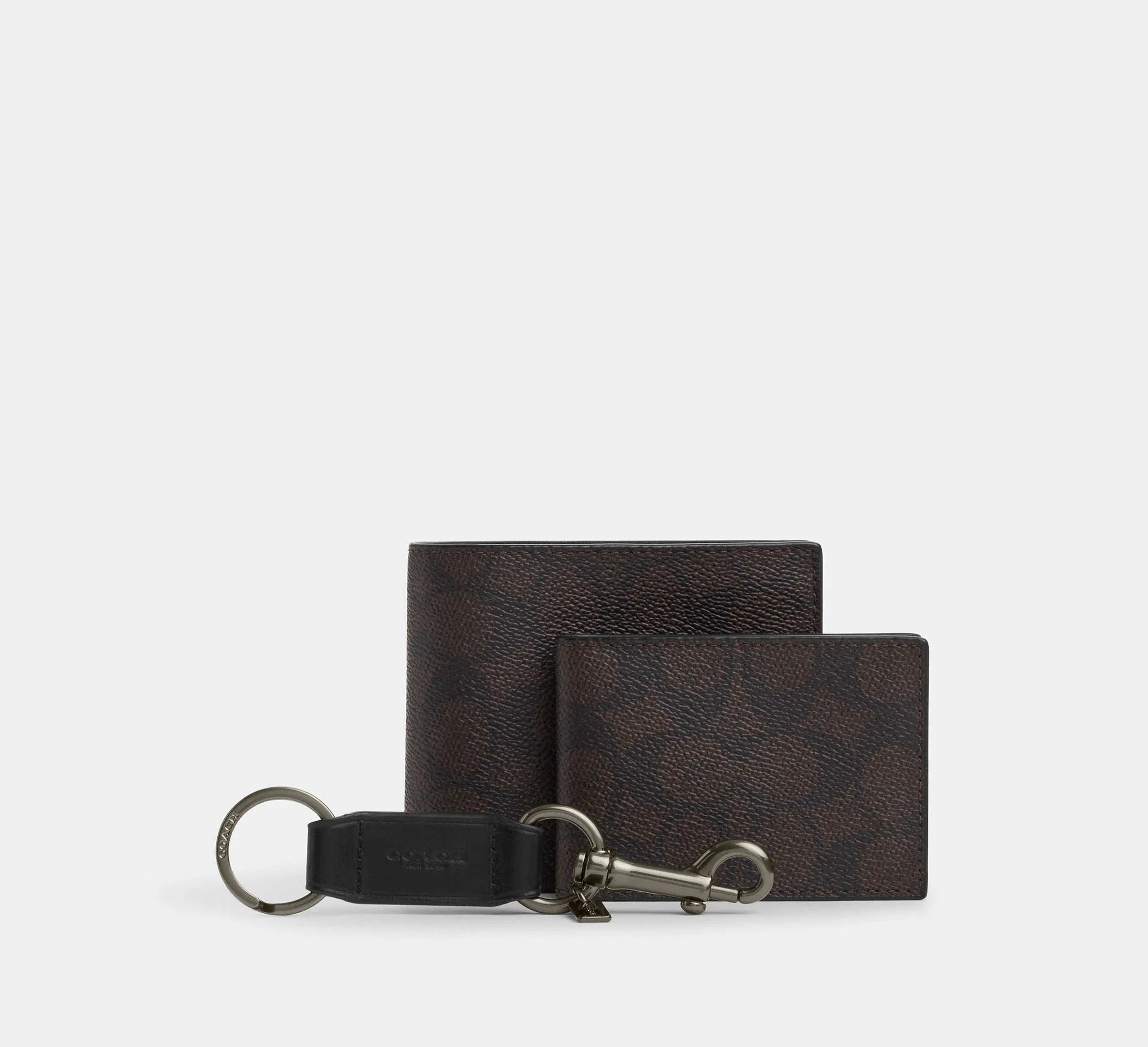 Coach 3 In 1 Wallet Gift Set In Signature Qb/Walnut/Black - My Suti