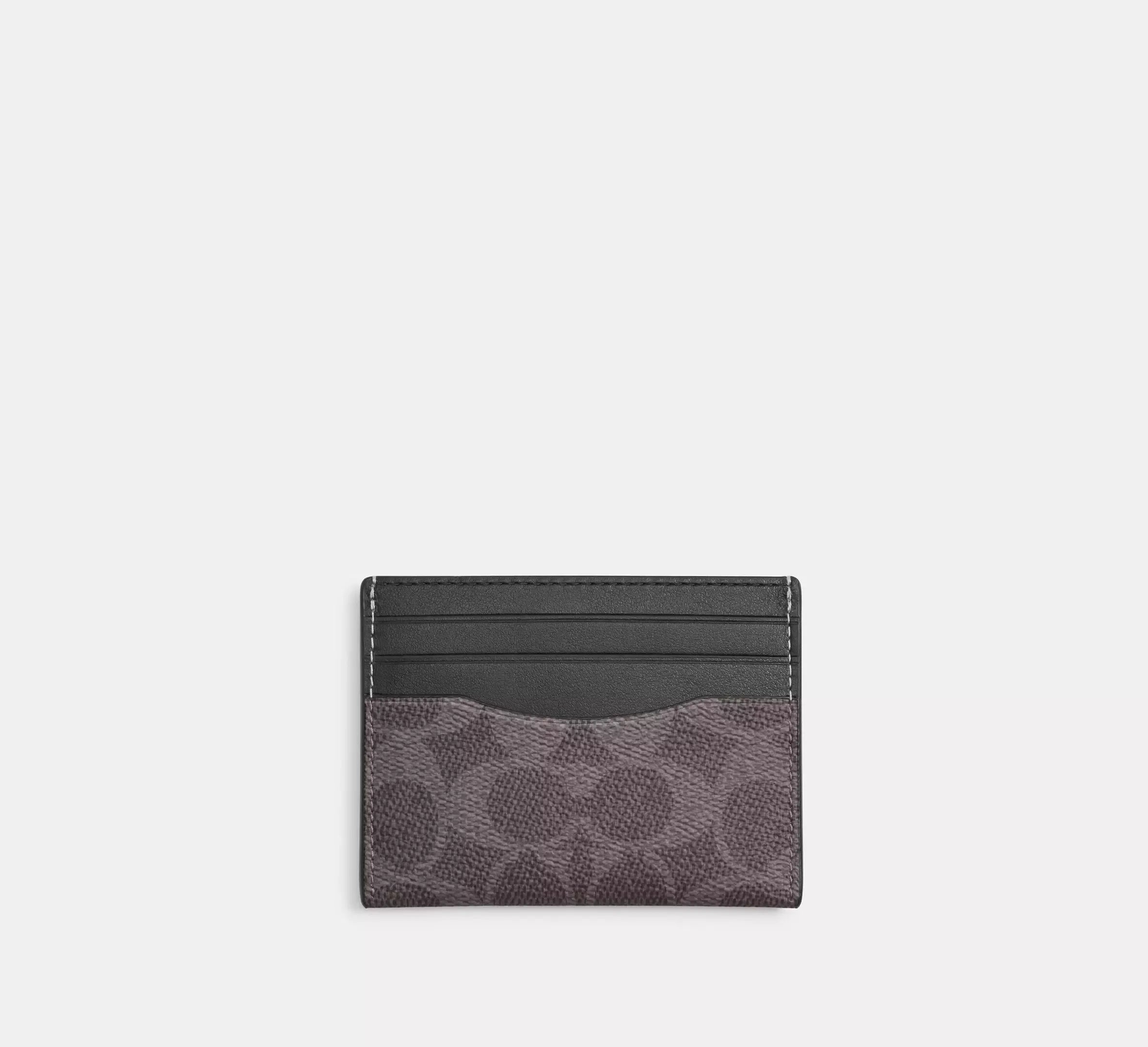 Coach Slim Id Card Case In Signature - Grey/Charcoal - My Suti