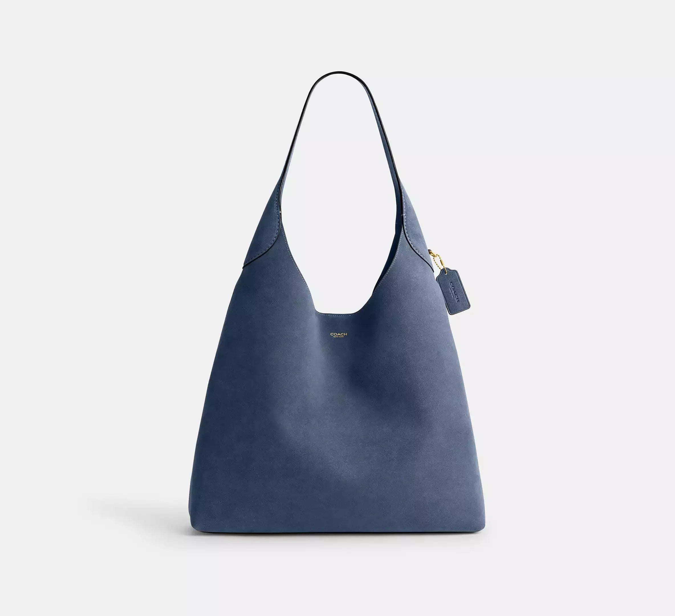Coach Brooklyn Shoulder Bag 39 - Suede/Brass/Light Denim - My Suti
