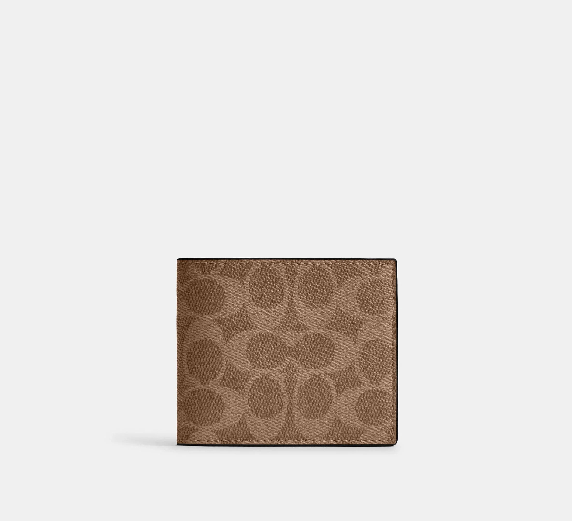 Coach Billfold Wallet In Signature Canvas-Tan/Black - My Suti