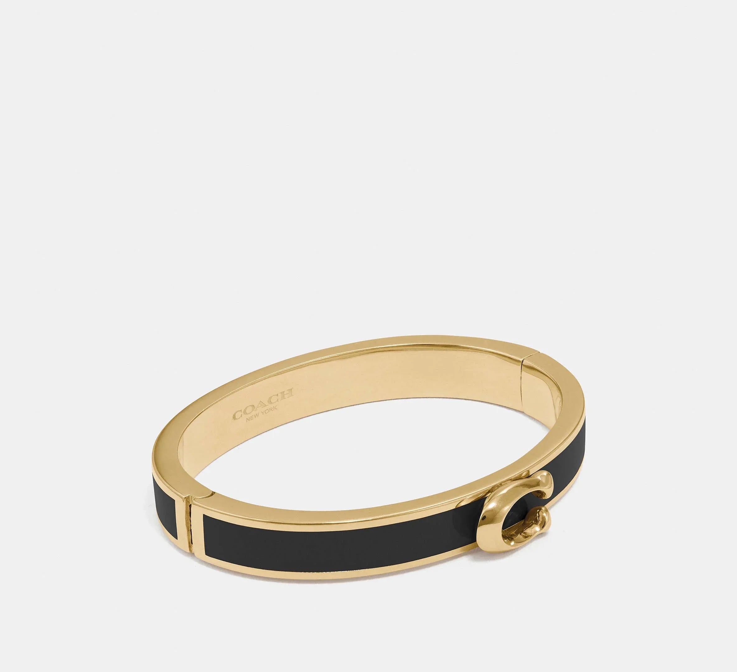 Coach Signature Push Hinged Bangle Gold/ Black - My Suti