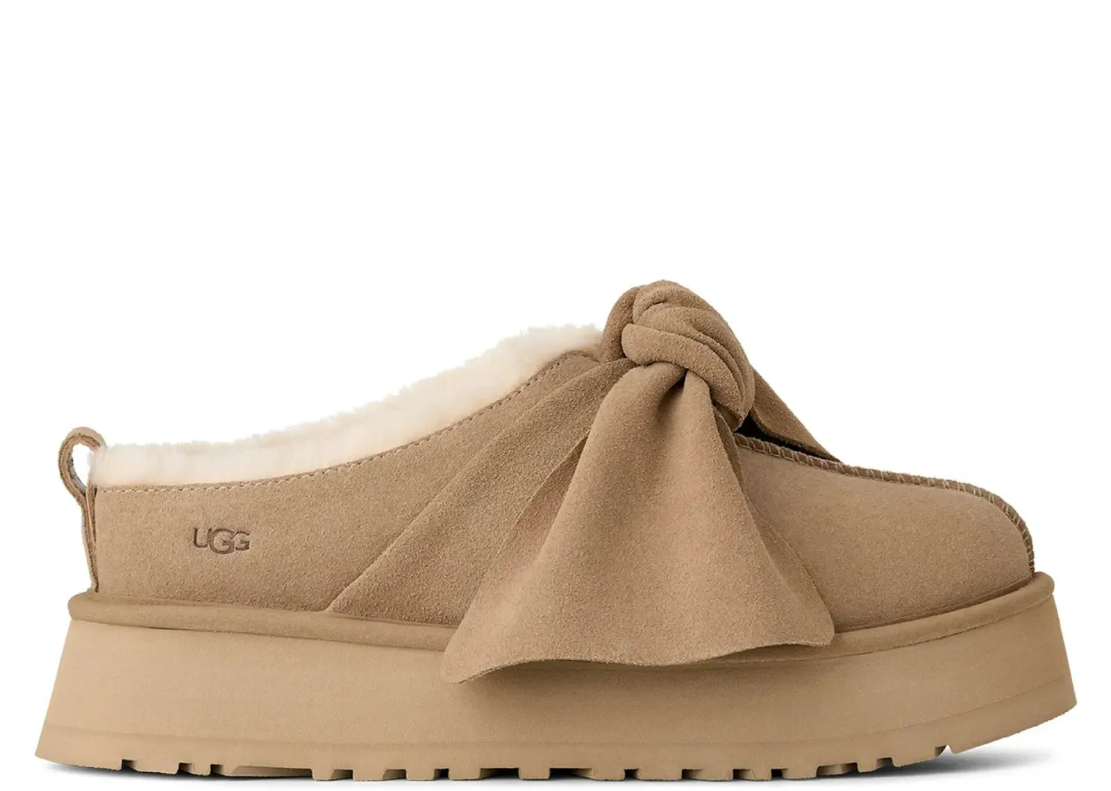 Ugg Platform Slip-On Bow Slipper Sand - My Suti