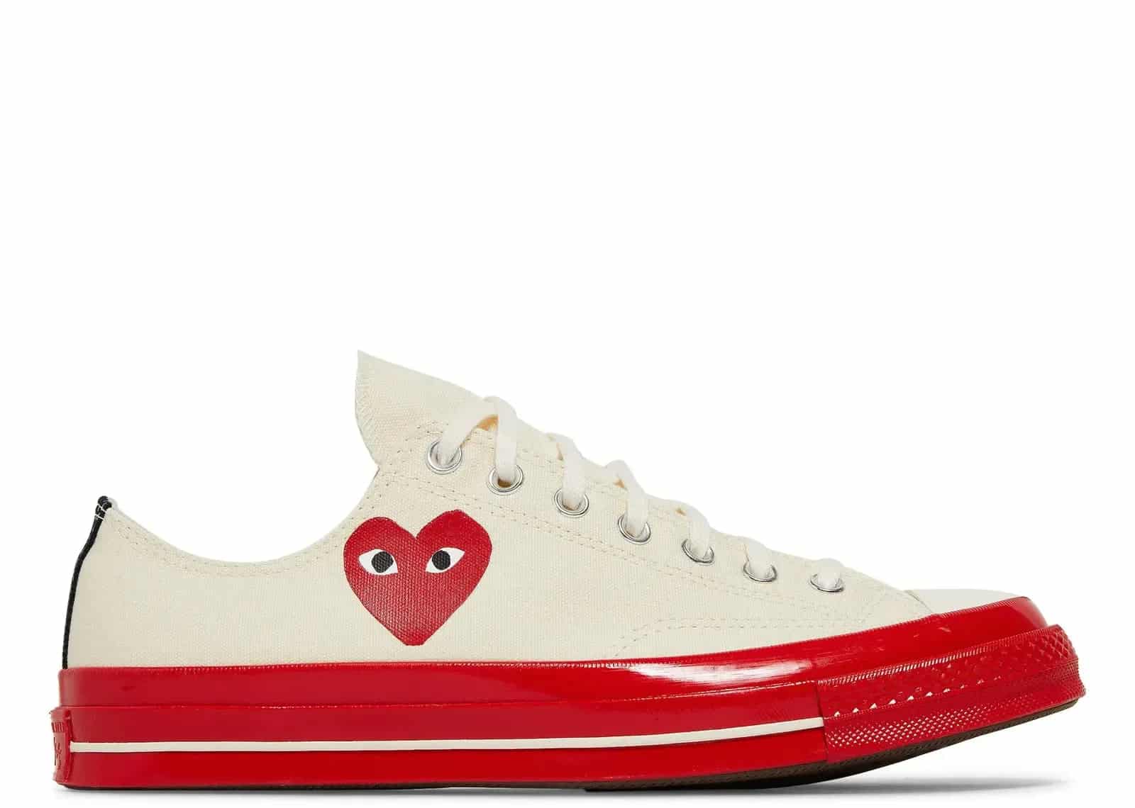 Converse Chuck Taylor All Star 70 Ox Comme Des Garcons PLAY Egret Red Midsole - My Suti