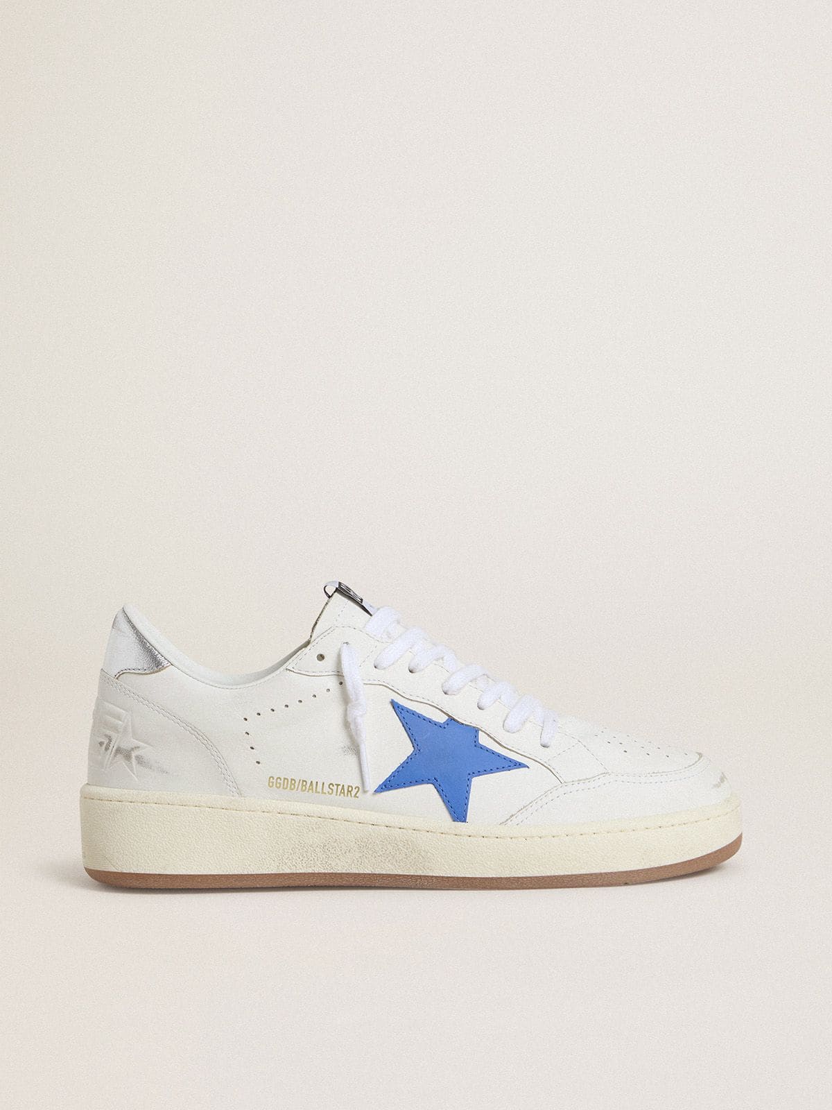 Golden Goose Ball Star With Light Blue Leather Star And Silver Foiled Leather Heel Tab - Görsel 1
