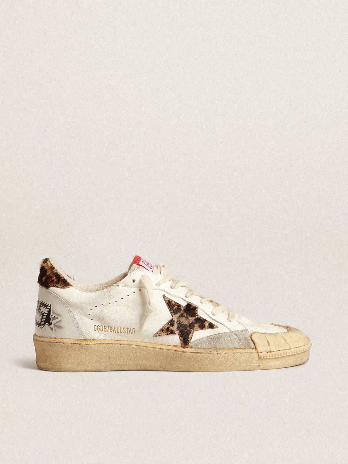 Golden Goose Ball Star In Nappa With Leopard-Print Pony Skin Star And Heel Tab - Görsel 1