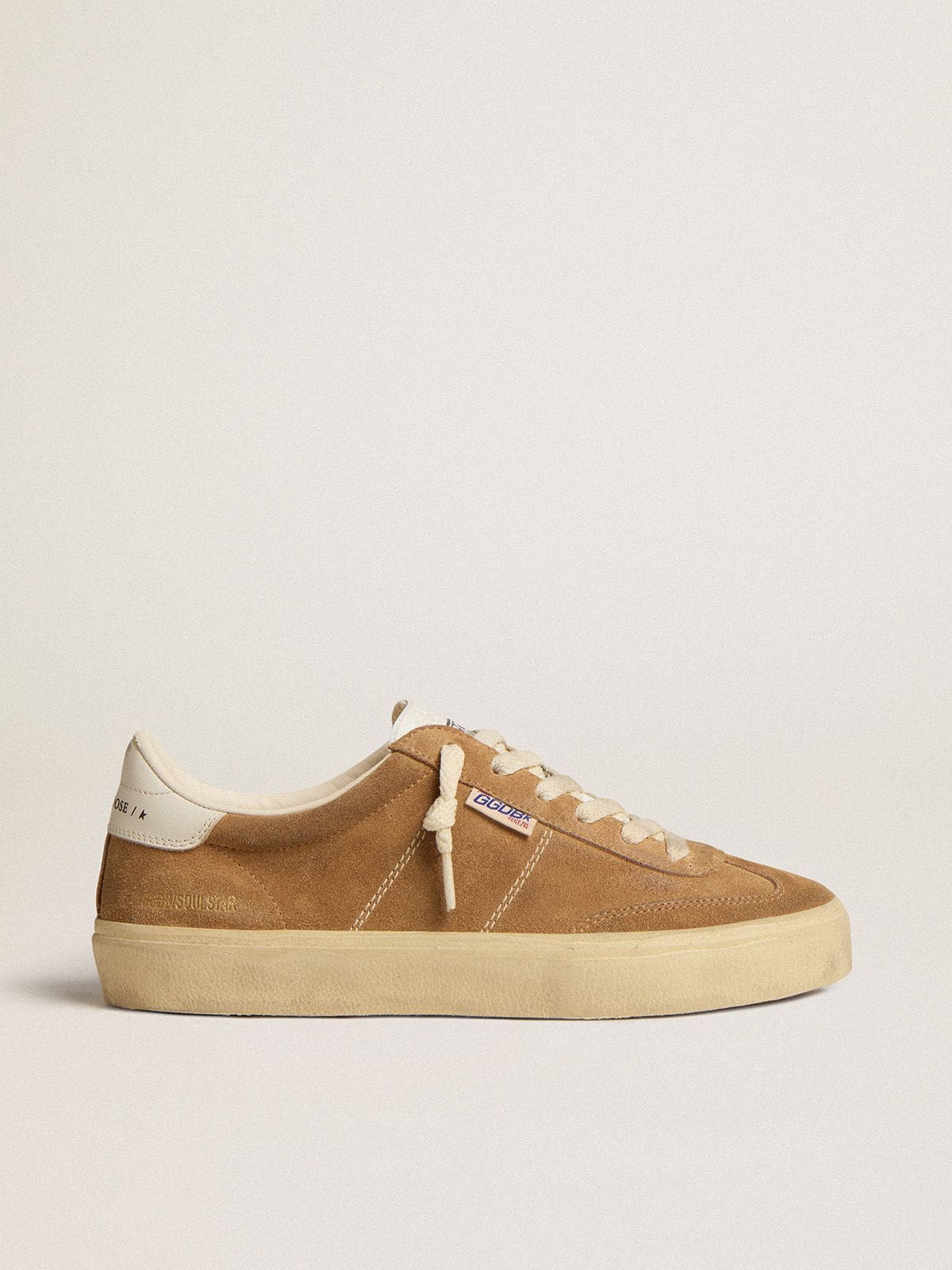 Golden Goose Women's Soul Star In Camel-Colored Suede With White Leather Heel Tab And Tongue - Görsel 1
