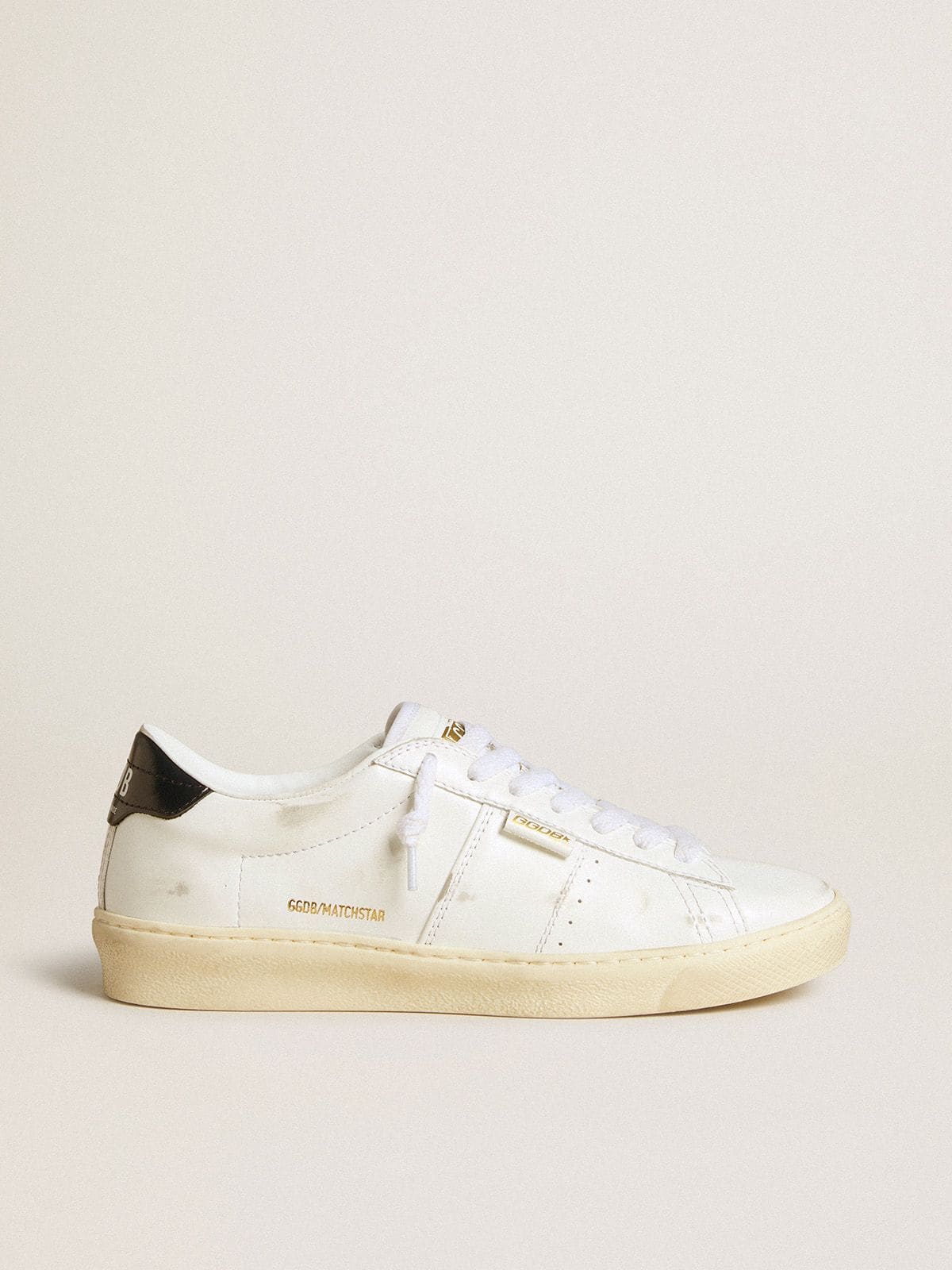 Golden Goose Women's Matchstar In White Leather With Dark Blue Leather Heel Tab - Görsel 1