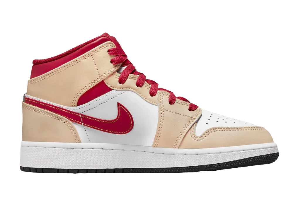 Nike Air Jordan 1 Mid Light Curry Cardinal (GS) - My Suti