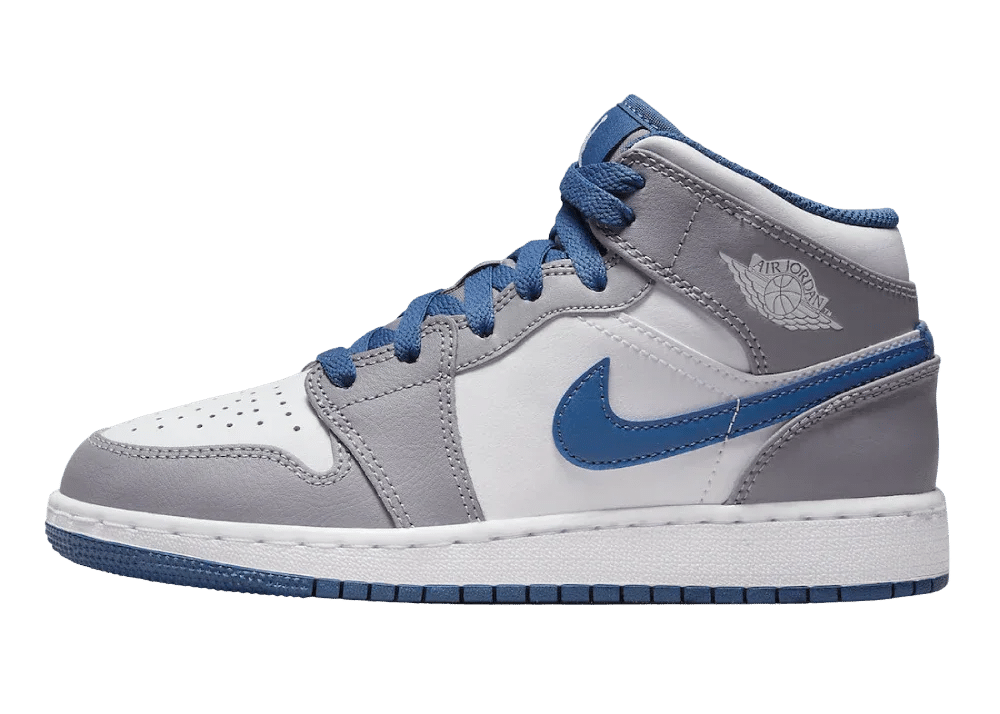 Nike Air Jordan 1 Mid True Blue Cement (GS) - My Suti