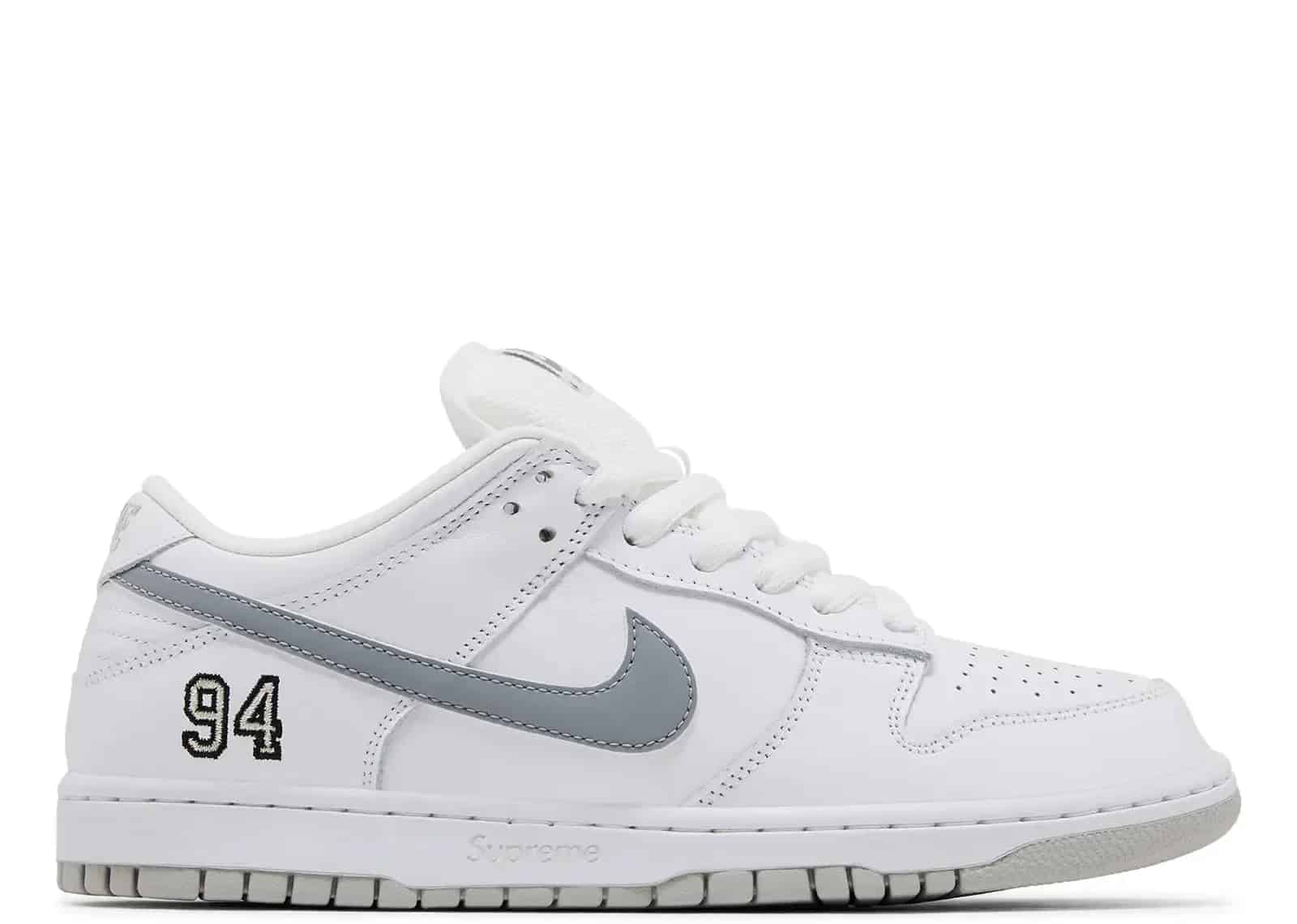 Nike Dunk Low Supreme 94 White Metallic Silver - My Suti